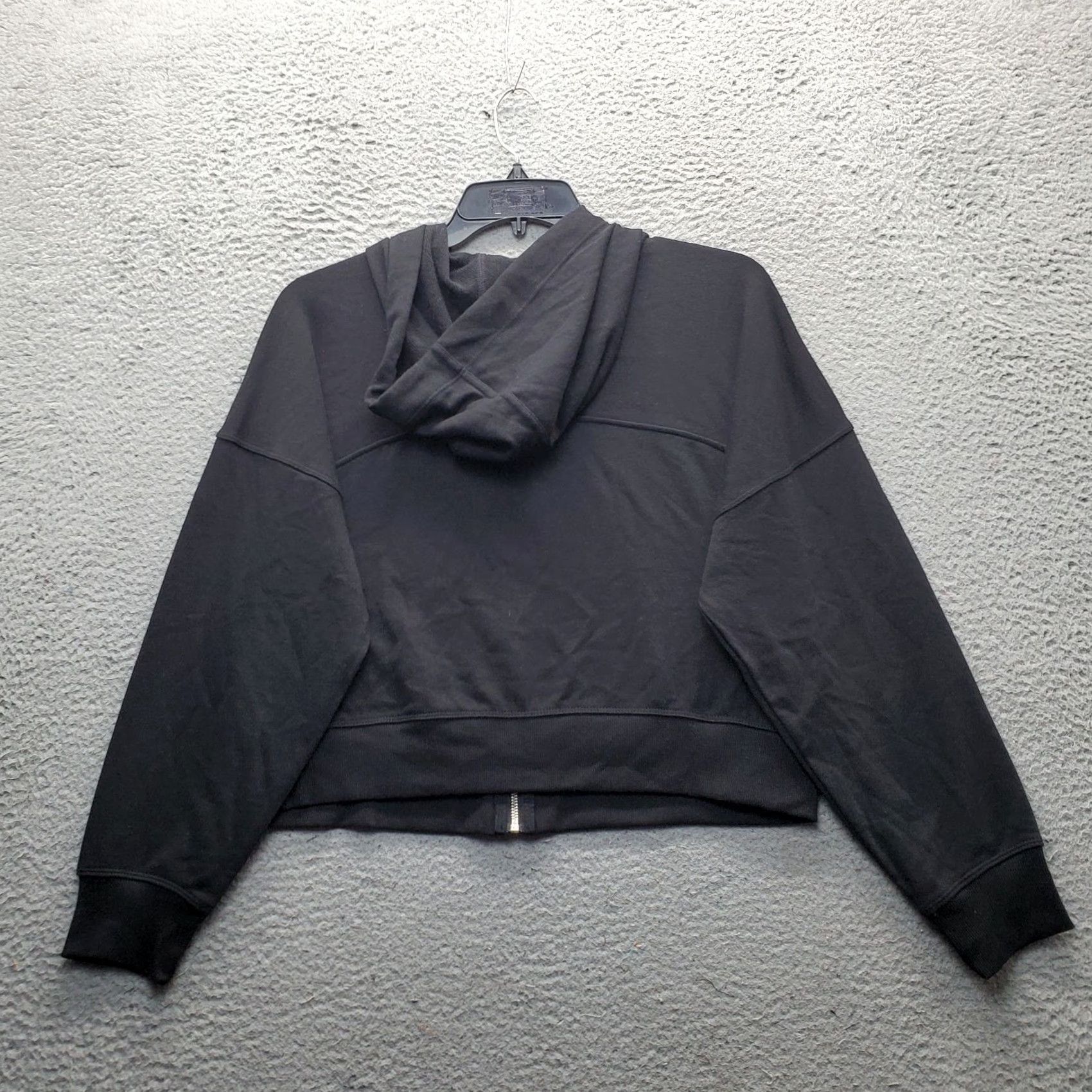 DKNY DKNY Womens Jacket Black Cropped Long Sleeve Hooded Full Zip - Size L Size L / US 10 / IT 46 - 2 Thumbnail