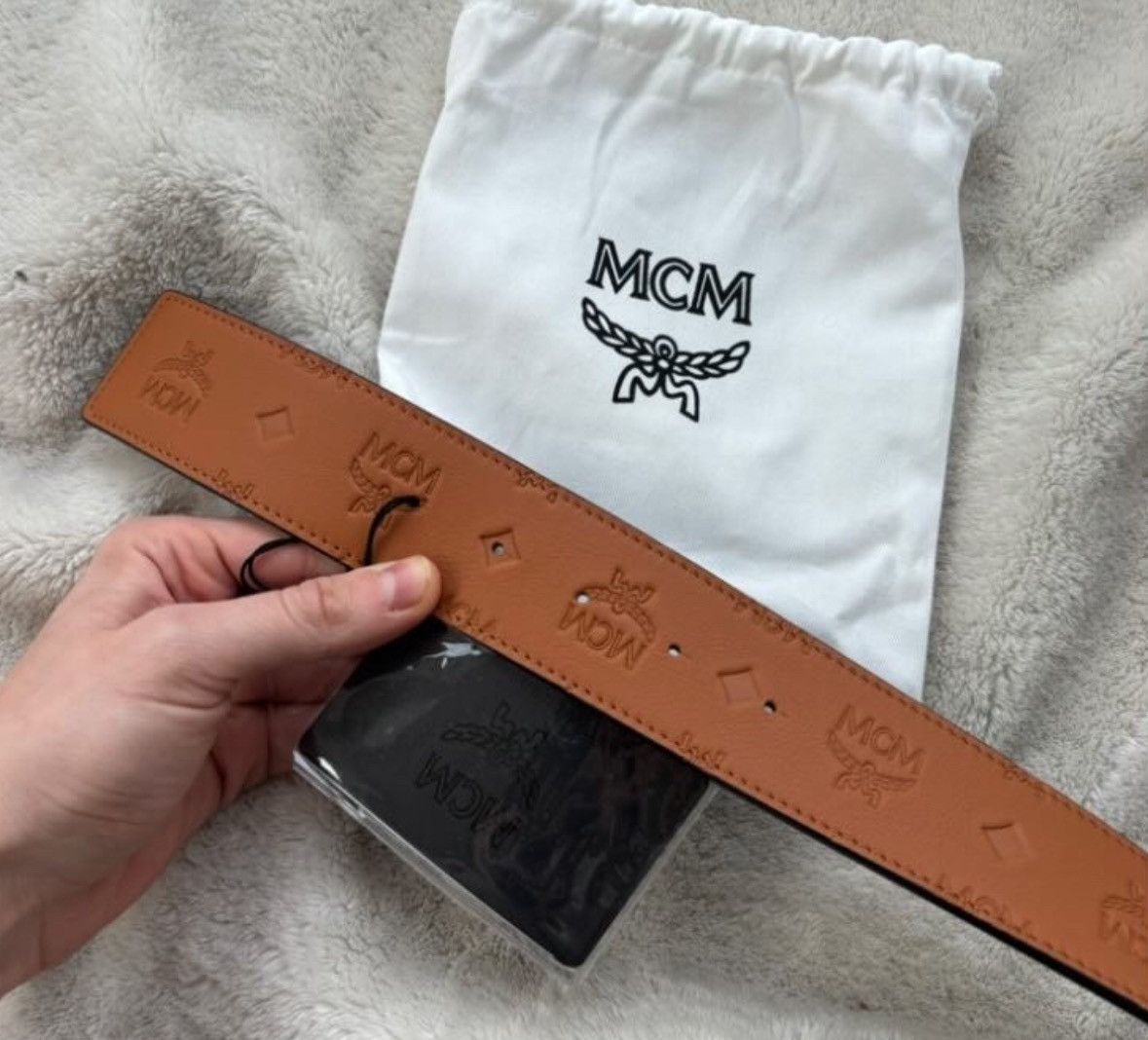 MCM MCM Cognac / Gold Embossed Belt Size ONE SIZE - 2 Thumbnail