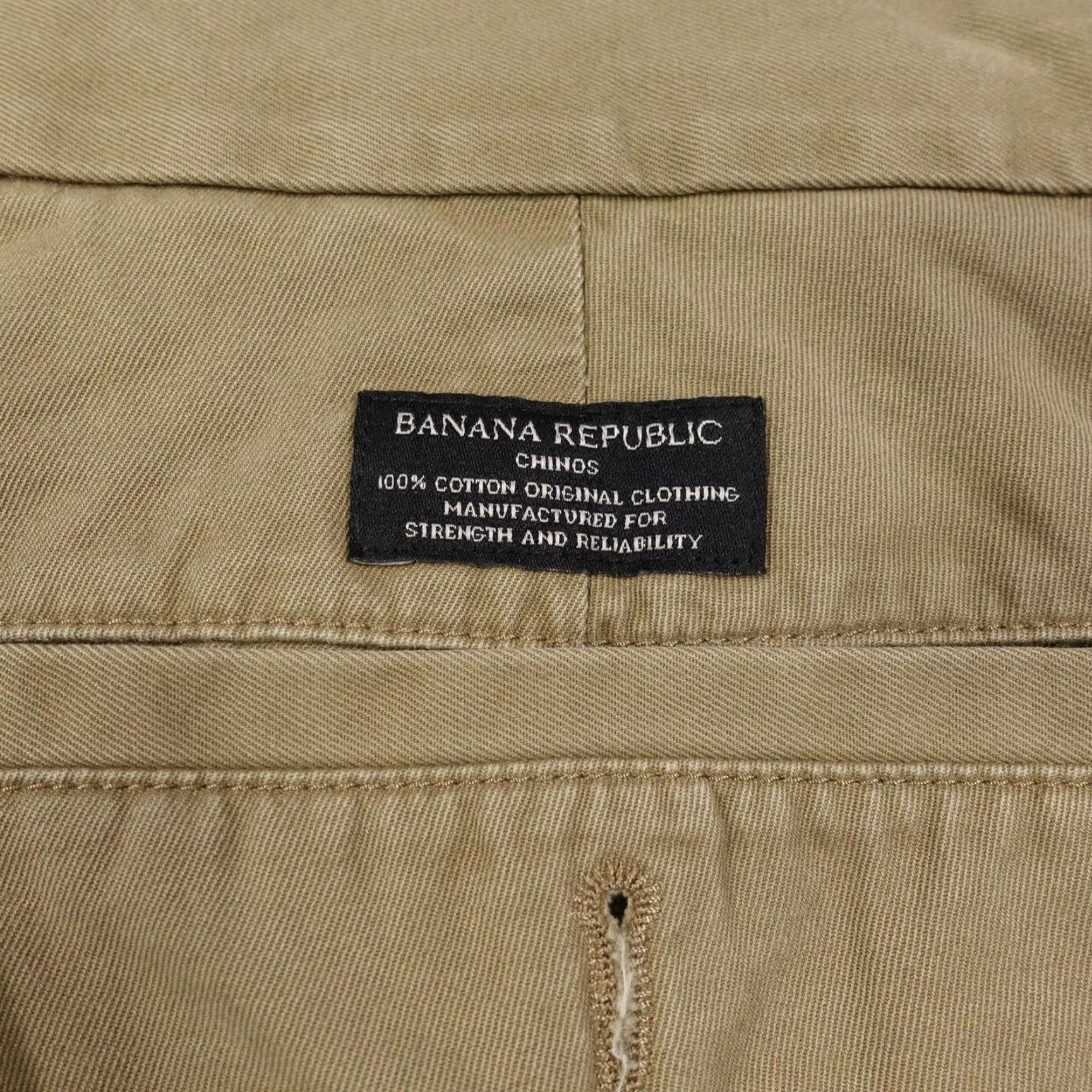 Banana Republic VINTAGE Banana Republic Pants Gavin Chino Flat Front Cotton Beige Mens 32x30 Khaki 30in Inseam Size US 32 / EU 48 - 6 Thumbnail