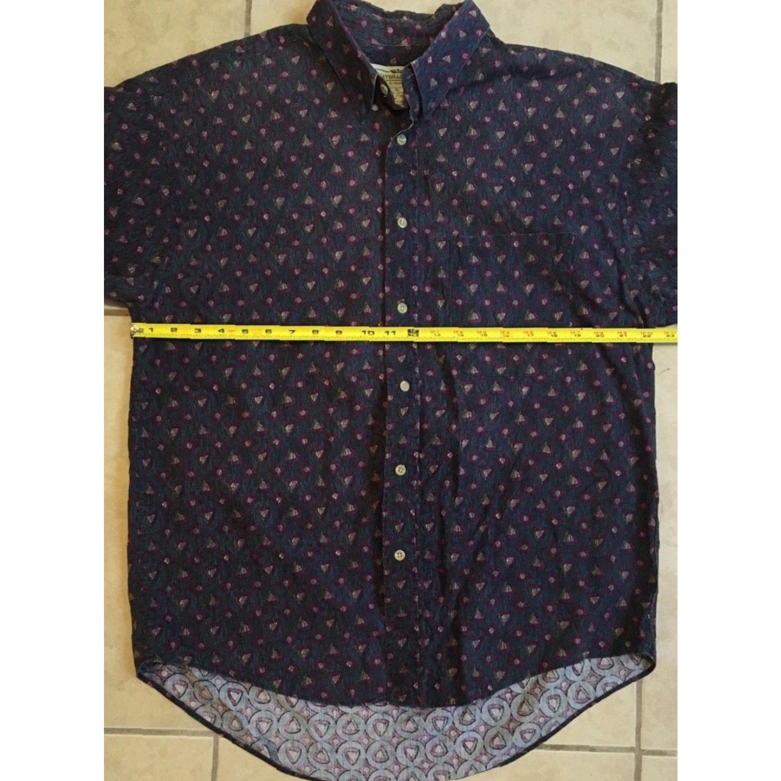 Vintage Vtg 90s Abstract Art All Over Print Button Up Shirt XL Blue Men Short Sleeve Vintage 90s Grunge Vaporwave Surf Skate Aztec OP Size US XL / EU 56 / 4 - 4 Thumbnail