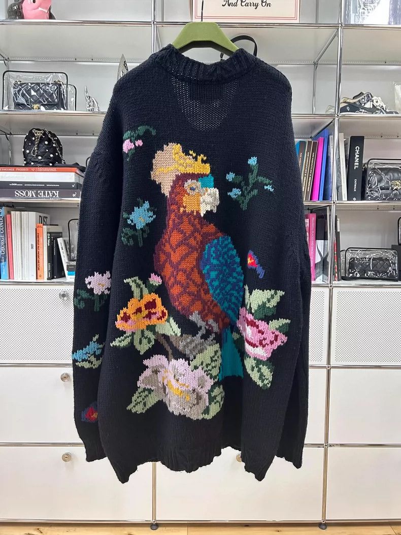 Gucci Gucci Black wool small flower heavy industry woven pattern Size US XL / EU 56 / 4 - 2 Thumbnail