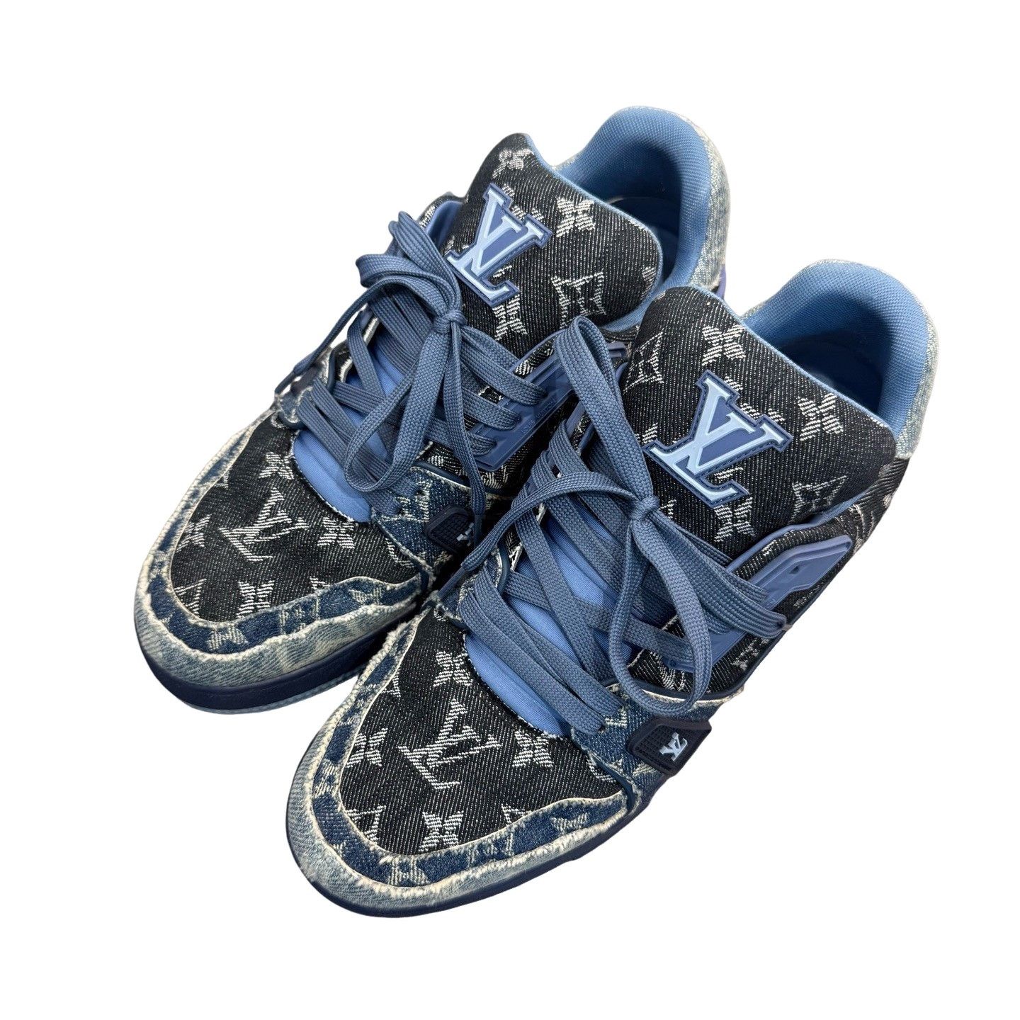 Louis Vuitton Louis Vuitton Blue Denim Monogram Trainer Sneakers 7 Size US 8 / EU 41 - 1 Thumbnail