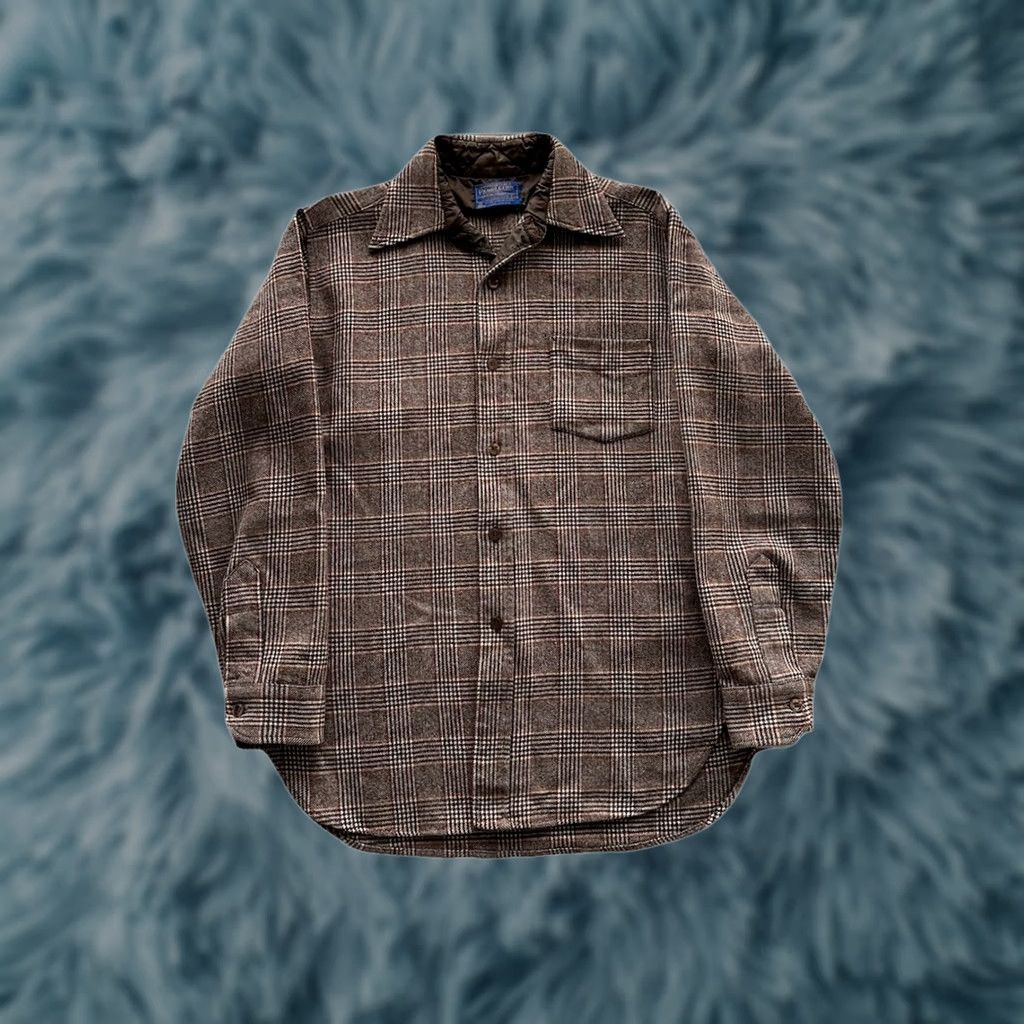 Pendleton VINTAGE Pendleton Plaid Button-Up Shirt Men Medium Wool Flannel Brown 21 Chest 28 Length Size US M / EU 48-50 / 2 - 1 Thumbnail