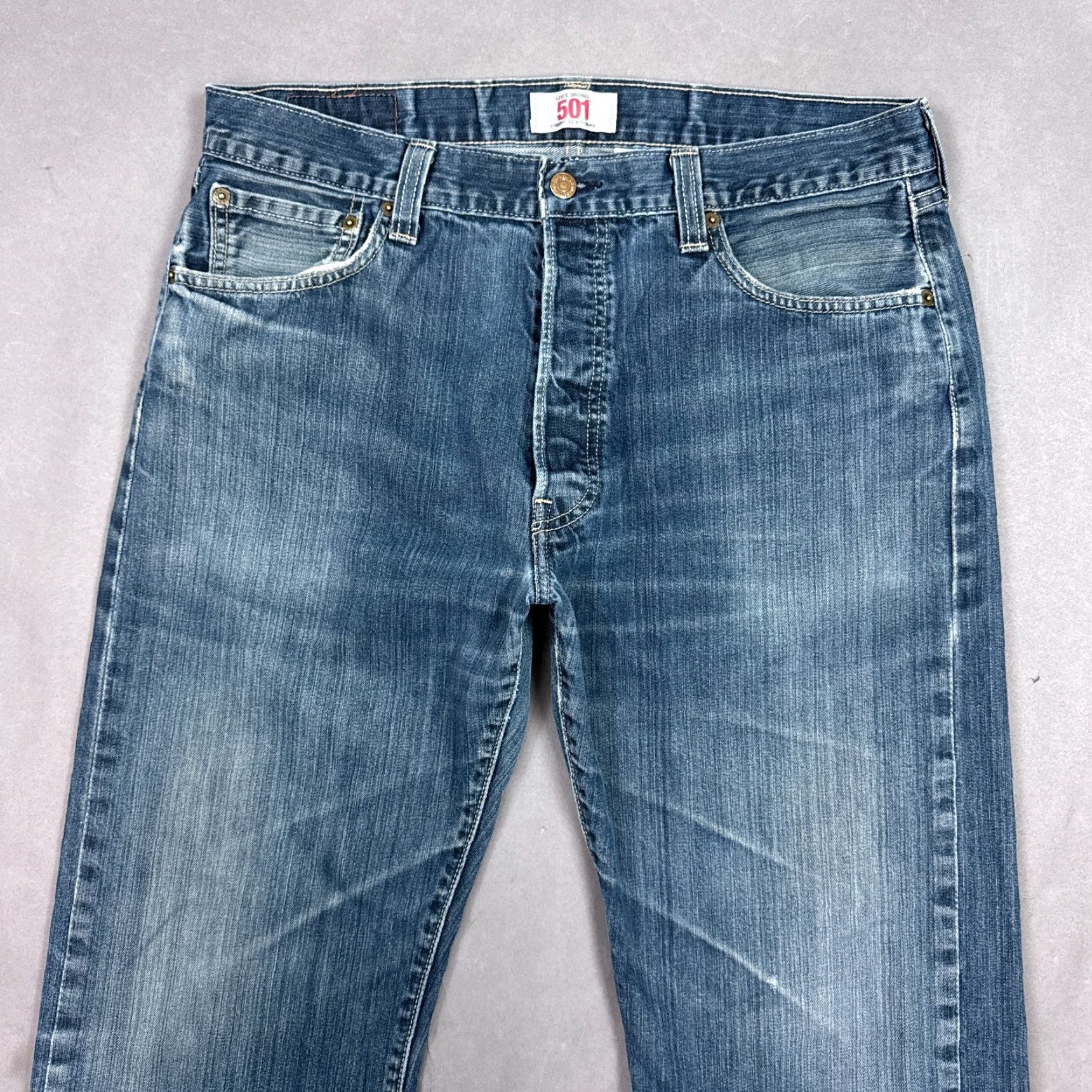 Levi's Levi's 501 Jeans Men 36x30 Blue Denim Dark Washed Out Faded Work Size US 36 / EU 52 - 3 Thumbnail