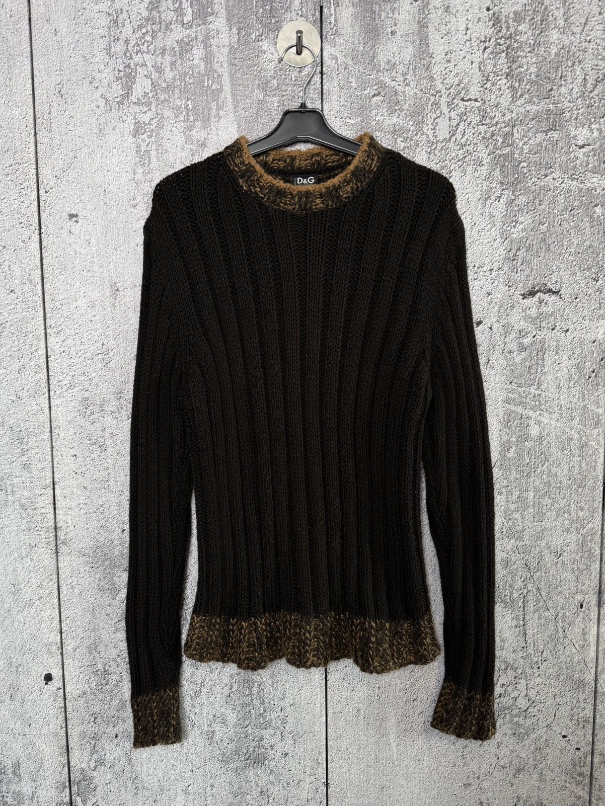 Dolce & Gabbana Vintage Dolce & Gabbana Ribbed Wool Sweater D&G Leather Logo Size M / US 6-8 / IT 42-44 - 2 Thumbnail