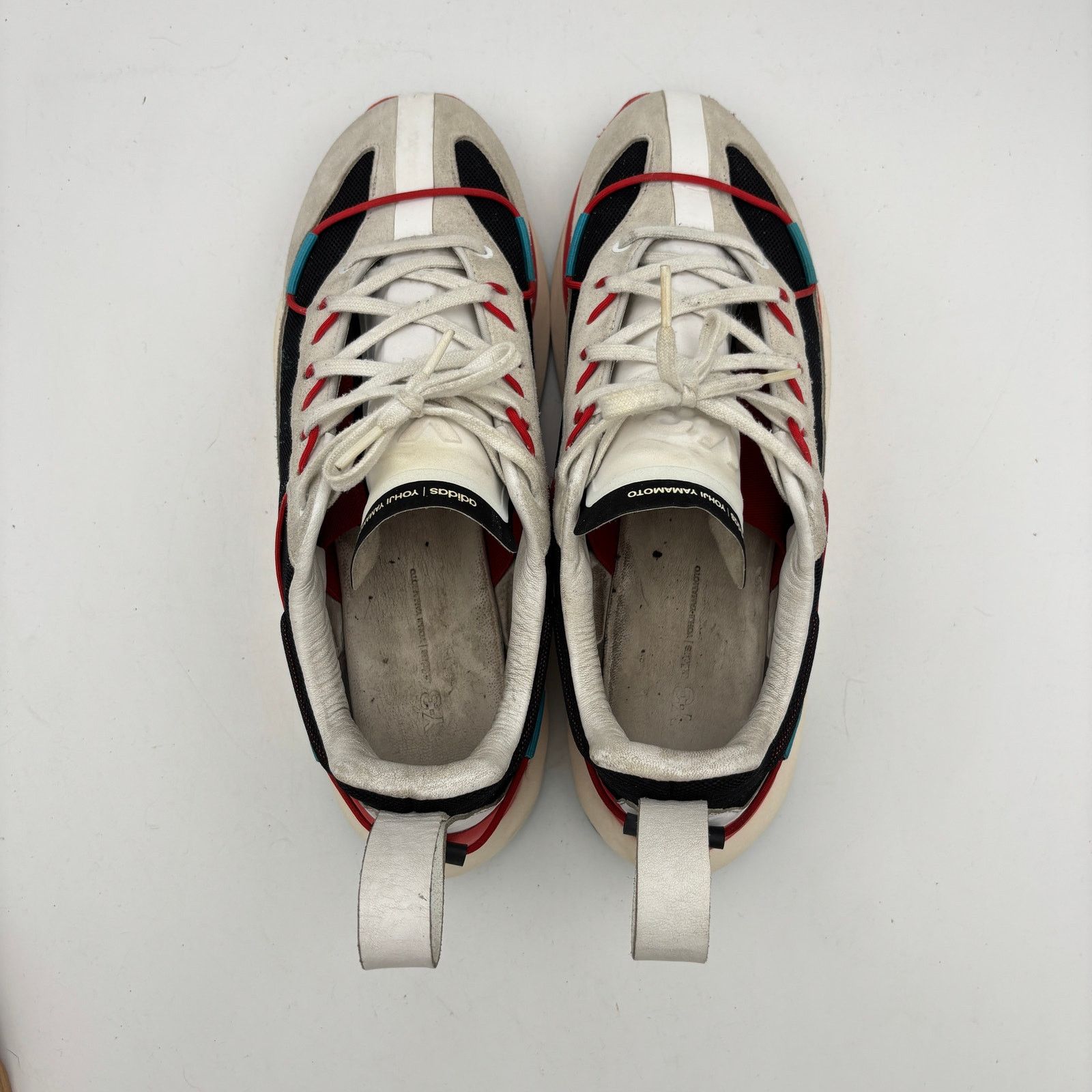 Adidas × Y-3 × Yohji Yamamoto Adidas Yohji Yamamoto Y-3 Shiku Run White Red Cyan 10.5 Size US 10.5 / EU 43-44 - 6 Thumbnail