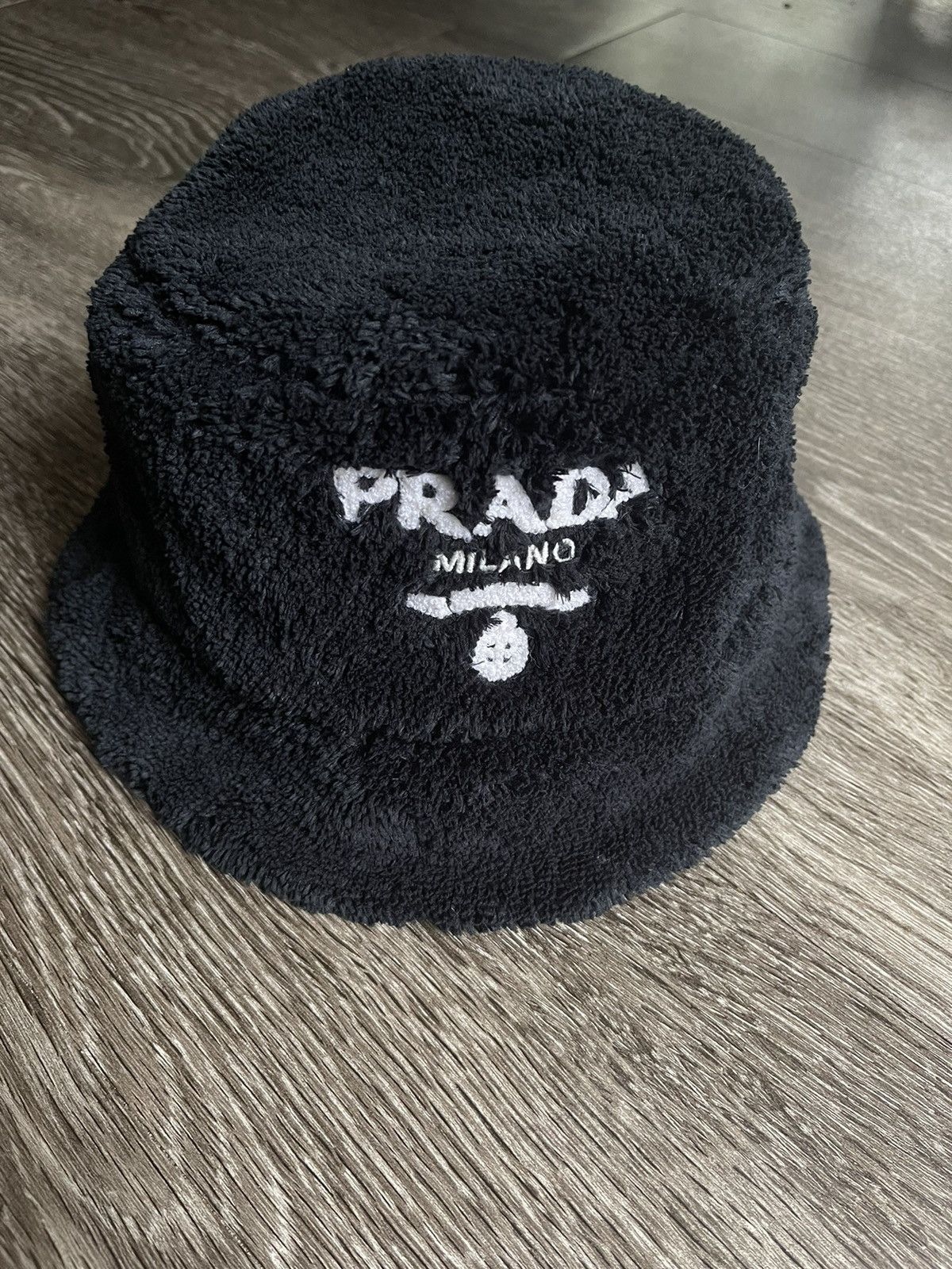 Prada Prada Black Bucket Hat Terrycloth Size ONE SIZE - 2 Thumbnail