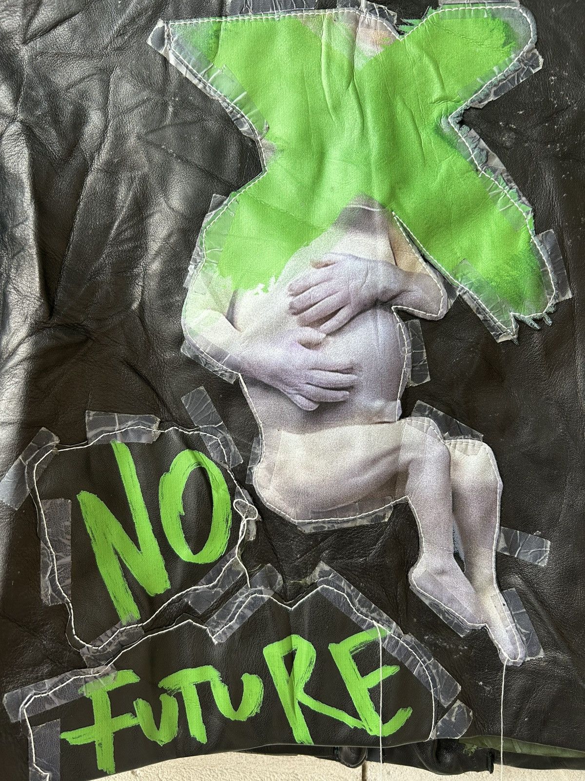 No Future No Future Hand Painted Custom Leather Jacket Size S / US 4 / IT 40 - 5 Thumbnail