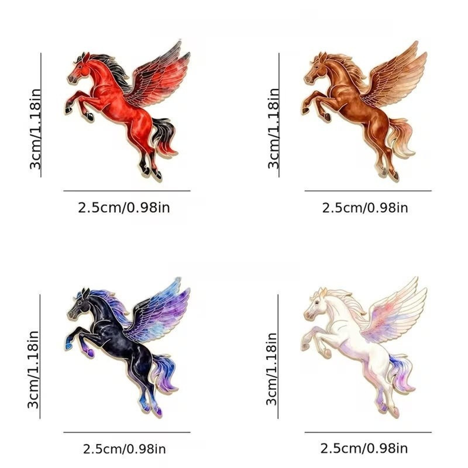 Other 4 pcs Pegasus Horse Enamel Brooch Clutch Pin Size ONE SIZE - 6 Thumbnail