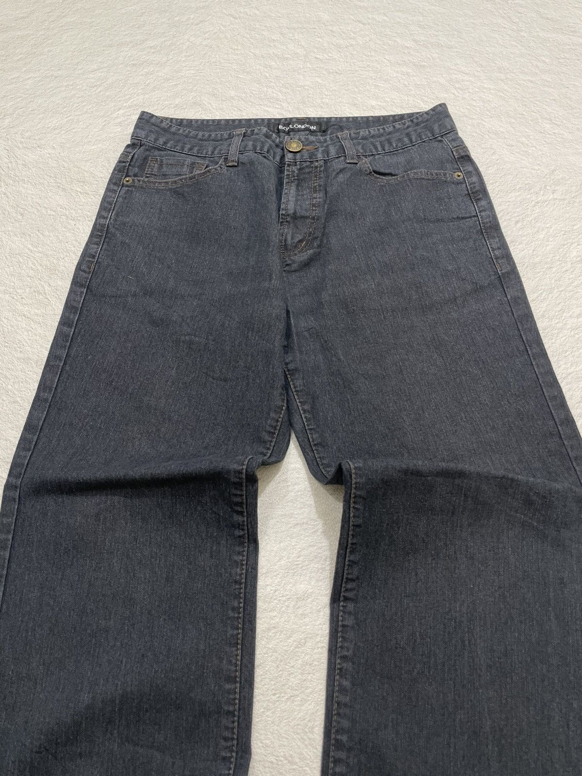 Japanese Brand Vintage 2000s Boy London Basic Black Jeans Size US 29 - 2 Thumbnail