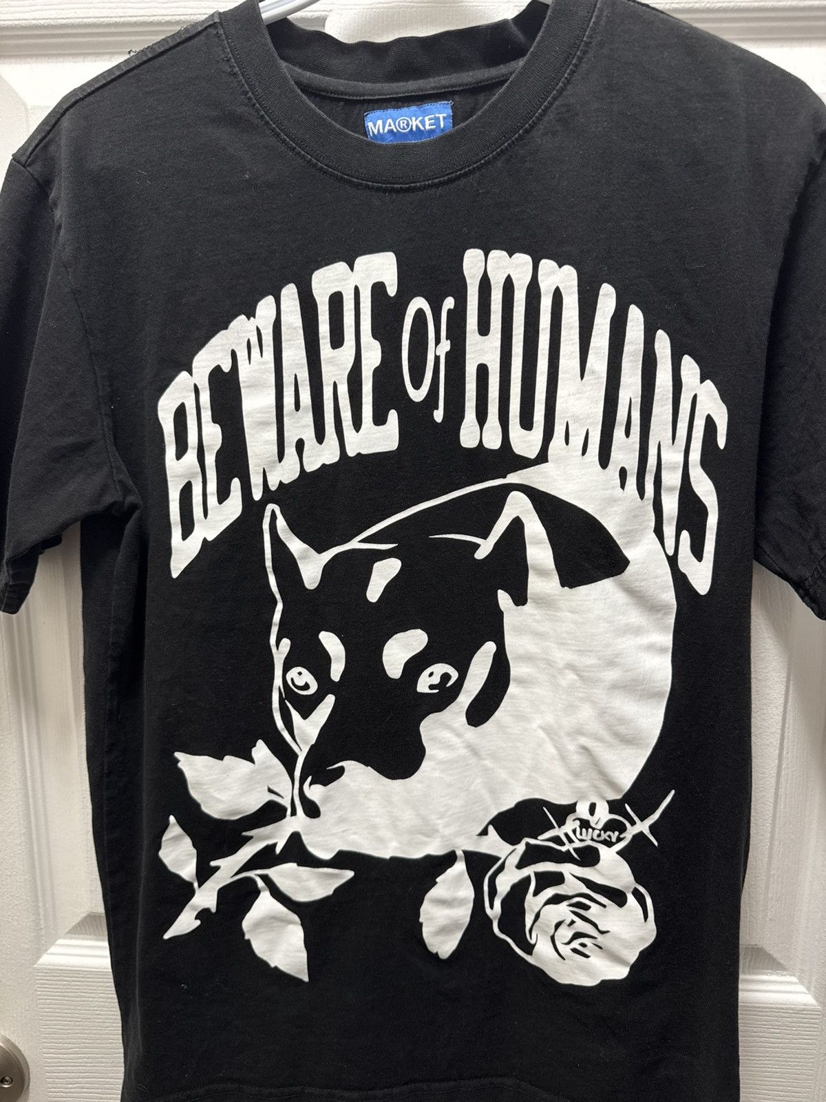 Market Market Studios Beware of Humans Dog Graphic Tee Black Size US S / EU 44-46 / 1 - 2 Thumbnail