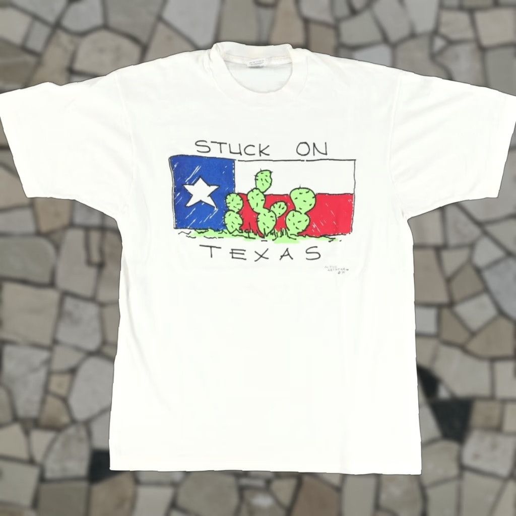 Fruit Of The Loom VTG Fruit of the Loom Stuck on Texas Single Stitch Solid T-Shirt White Men's L Size US L / EU 52-54 / 3 - 1 Thumbnail