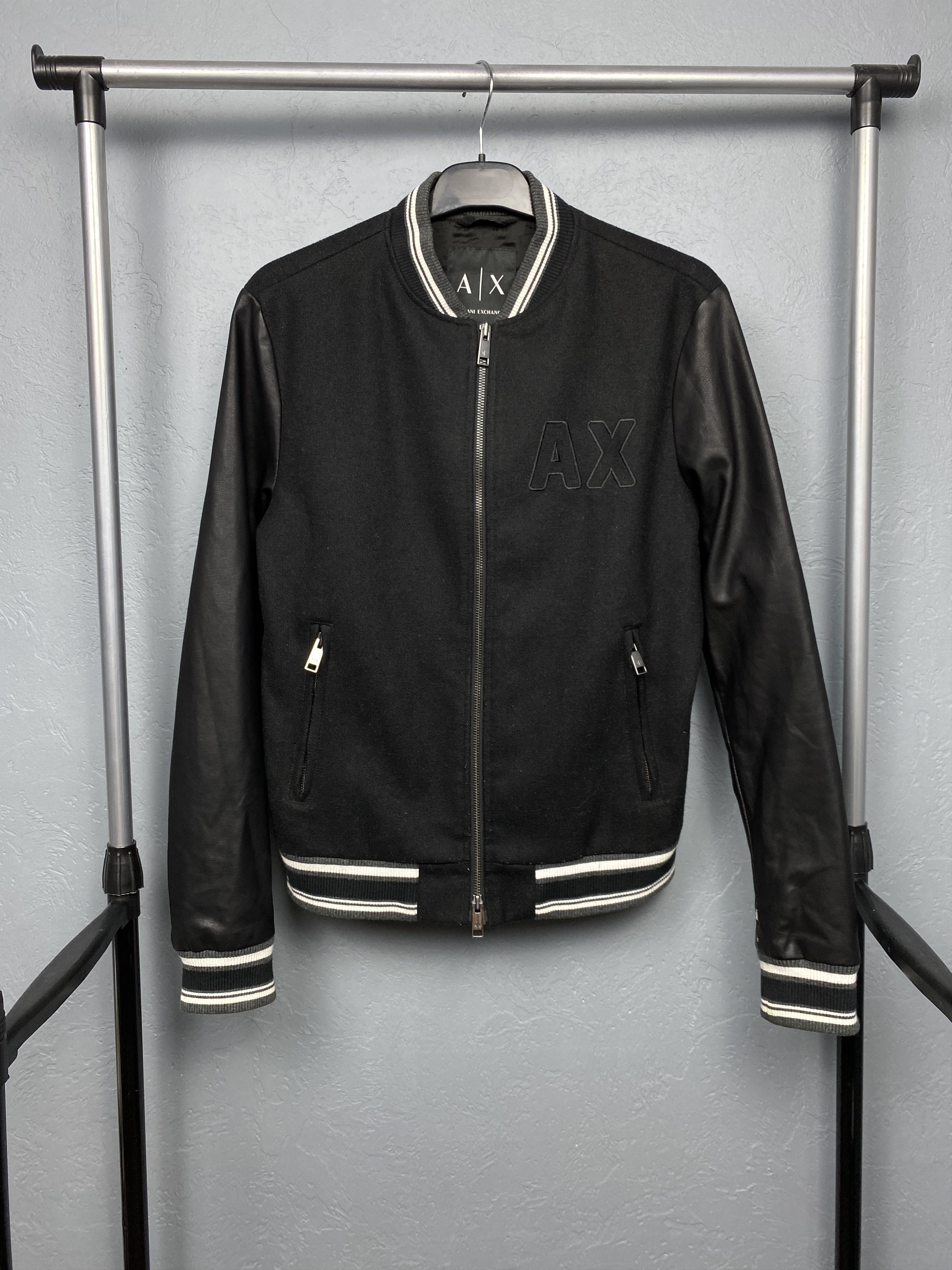 Armani Armani Exchange Mens Wool + Eco Leather Bomber Jacket Size US S / EU 44-46 / 1 - 3 Thumbnail