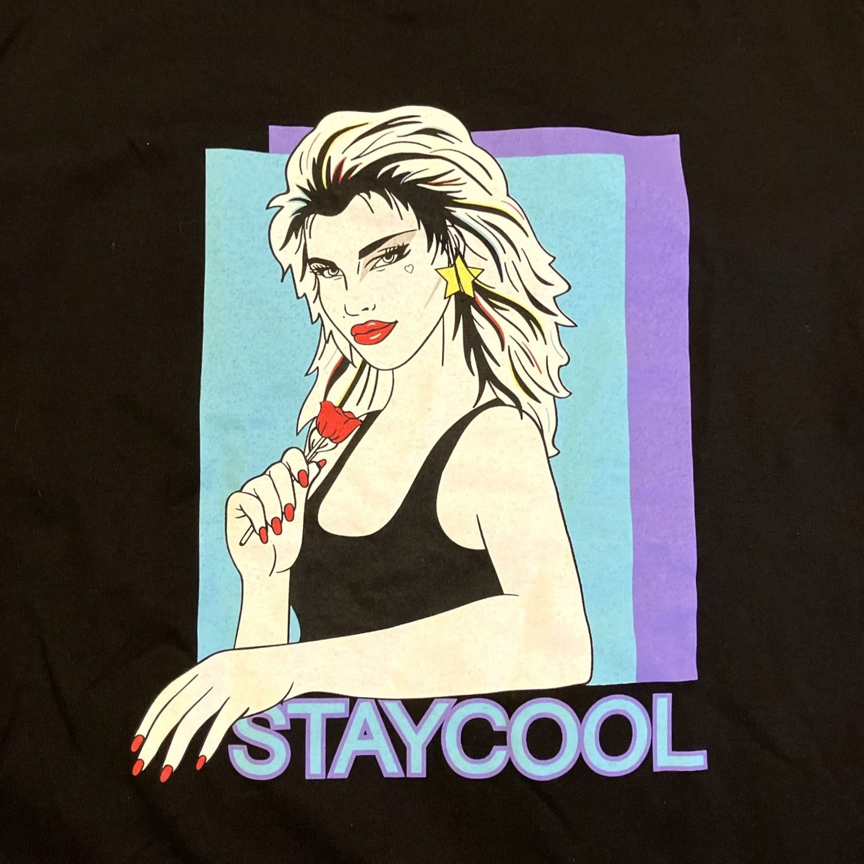 Vintage StayCool Patrick Nagel Double Sided Art T Shirt L Black Crew Neck Short Sleeve Mens Cotton Jersey Size US L / EU 52-54 / 3 - 5 Thumbnail