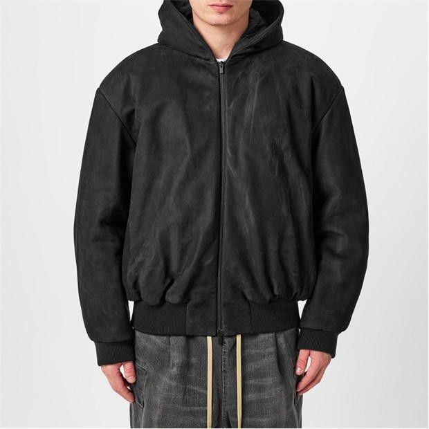 Other Leather Hooded Bomber Jacket Size US S / EU 44-46 / 1 - 1 Thumbnail