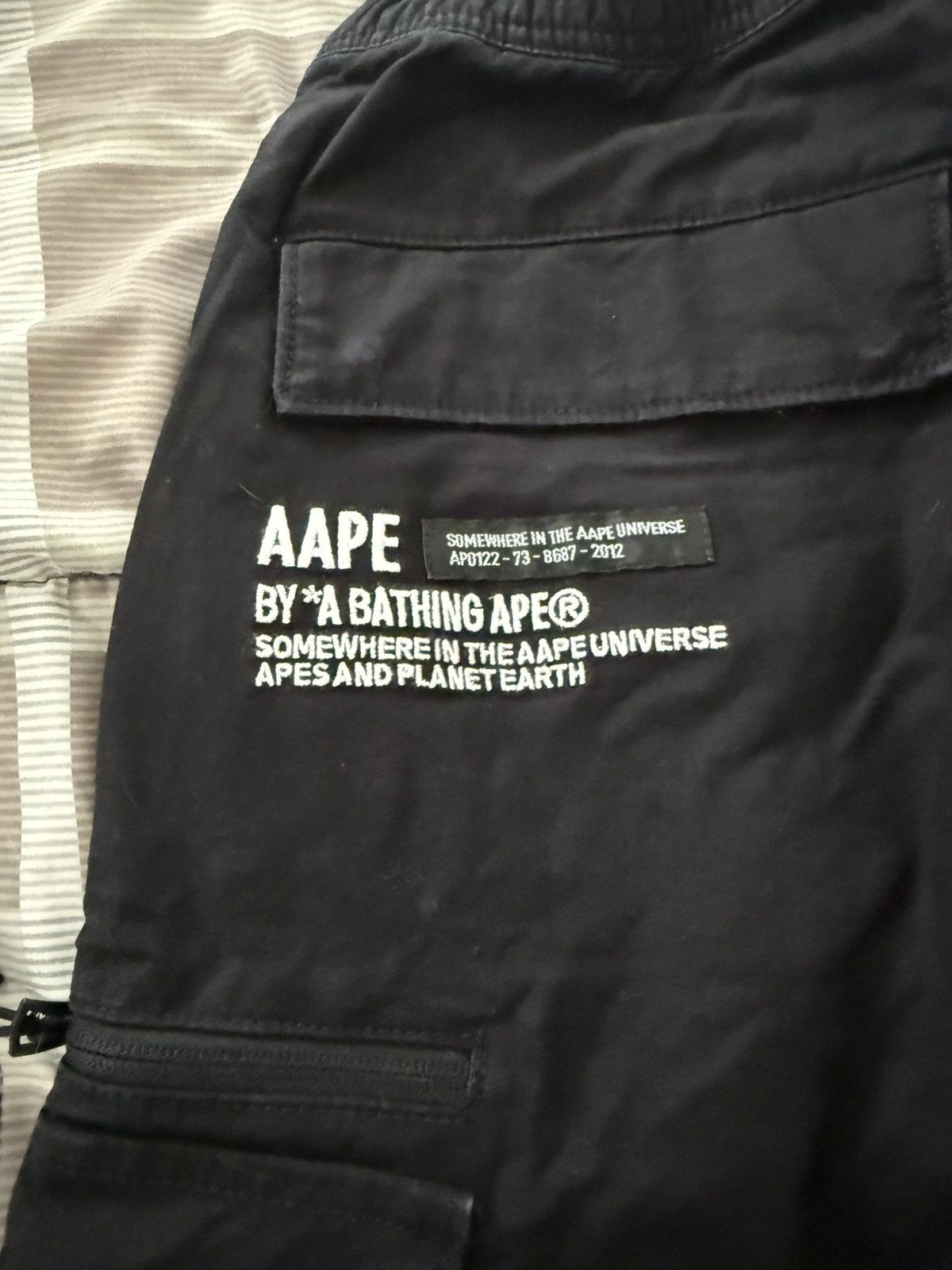 Aape AAPE By Bathing Ape Black Cargo Joggers Size US 32 / EU 48 - 3 Thumbnail