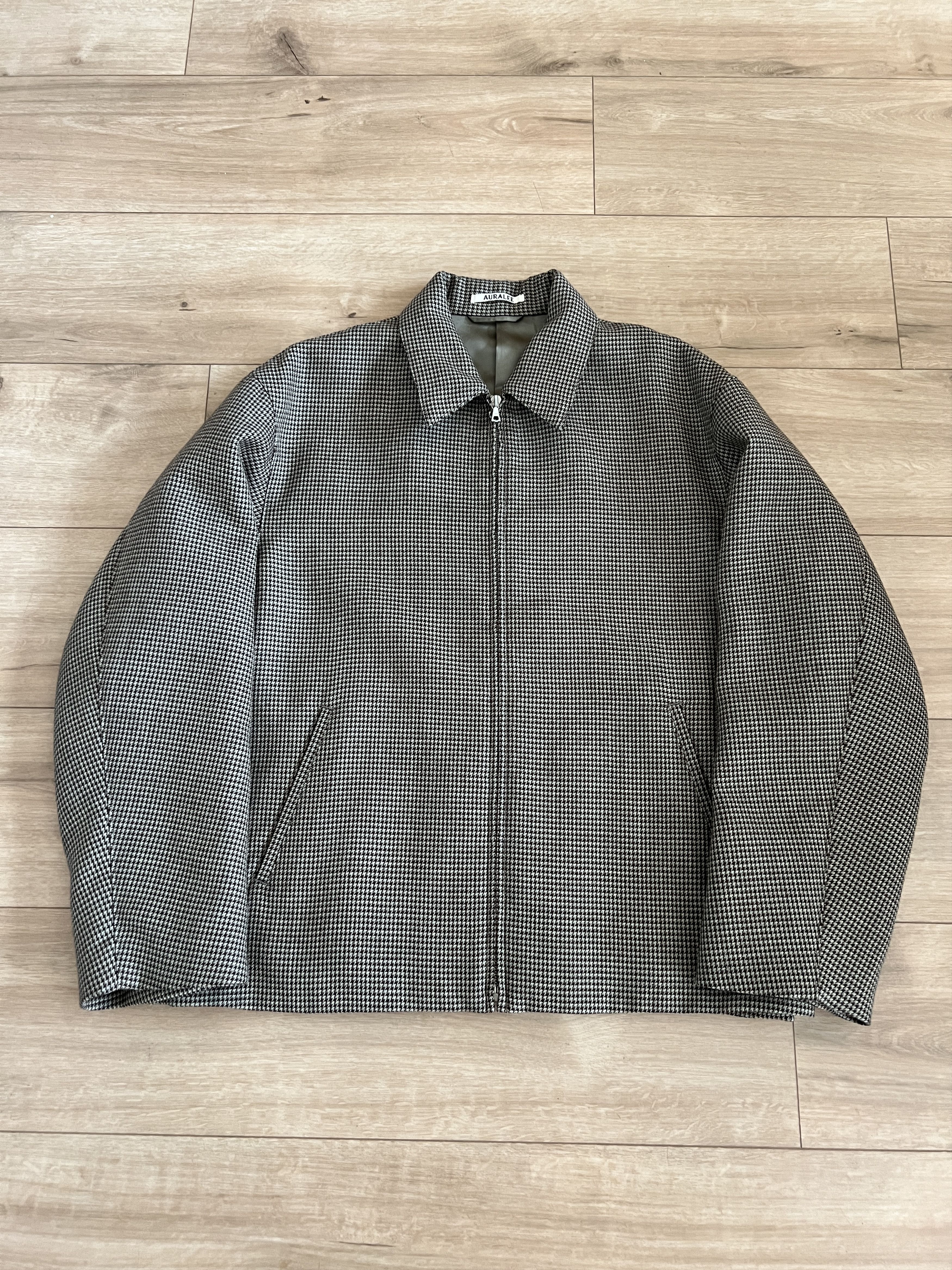 Auralee Double Face Check Zip Blouson | Grailed