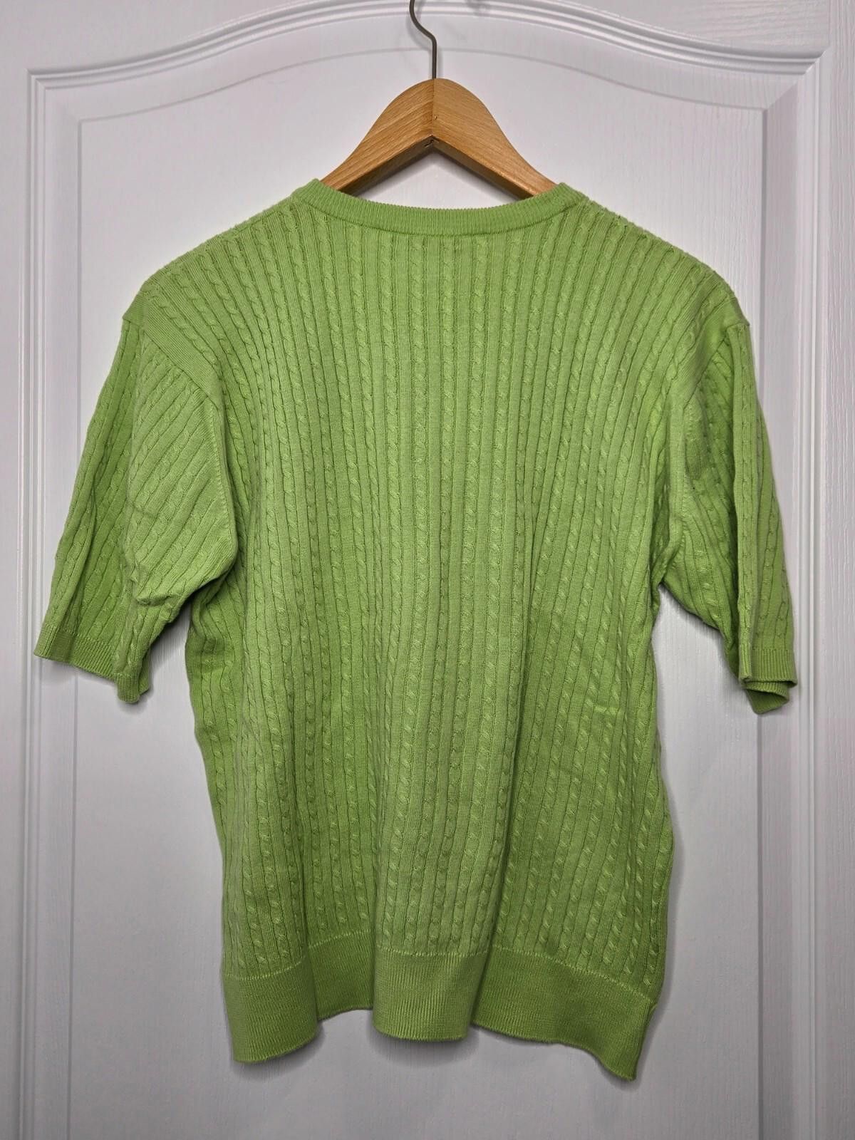 Burberry Burberry's Sweater Women's Medium Cable Knit Green Size M / US 6-8 / IT 42-44 - 3 Thumbnail