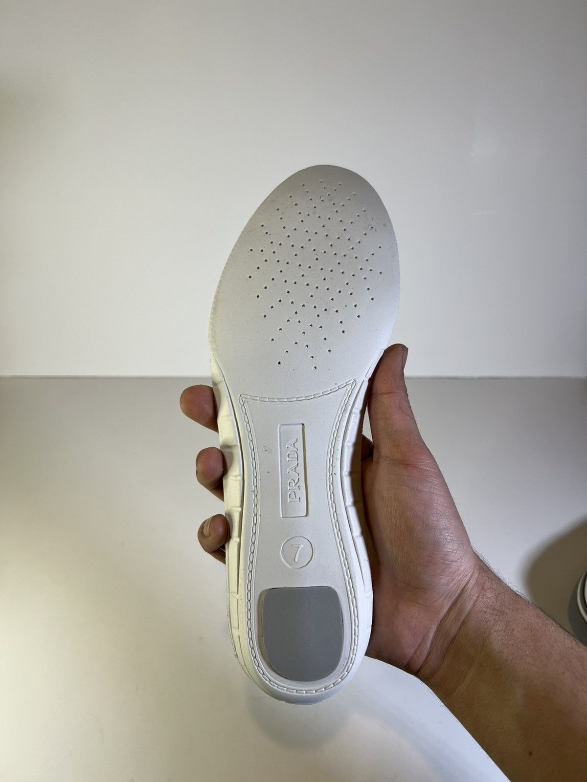 Prada Prada Leather Pique Slip-on St. Tropez sneakers in white Size US 7.5 / EU 40-41 - 8 Thumbnail