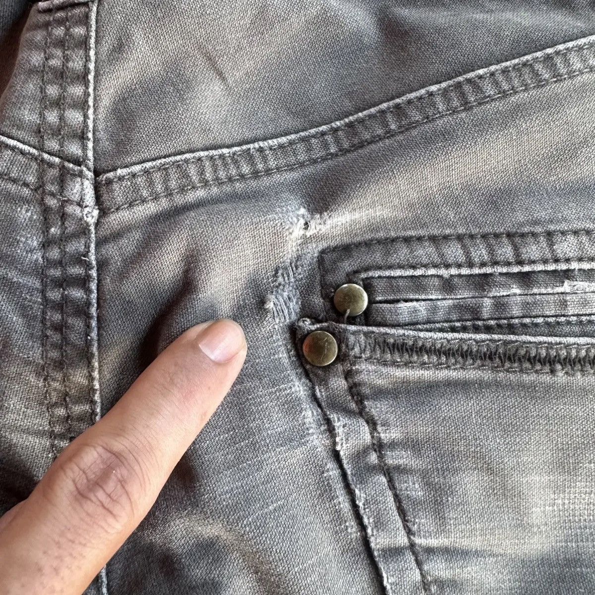 Global Work STEALS💥GLOBALWORK TROUSERS FADED MUDWASH MILITARY VTG PANTS Size US 33 - 13 Thumbnail