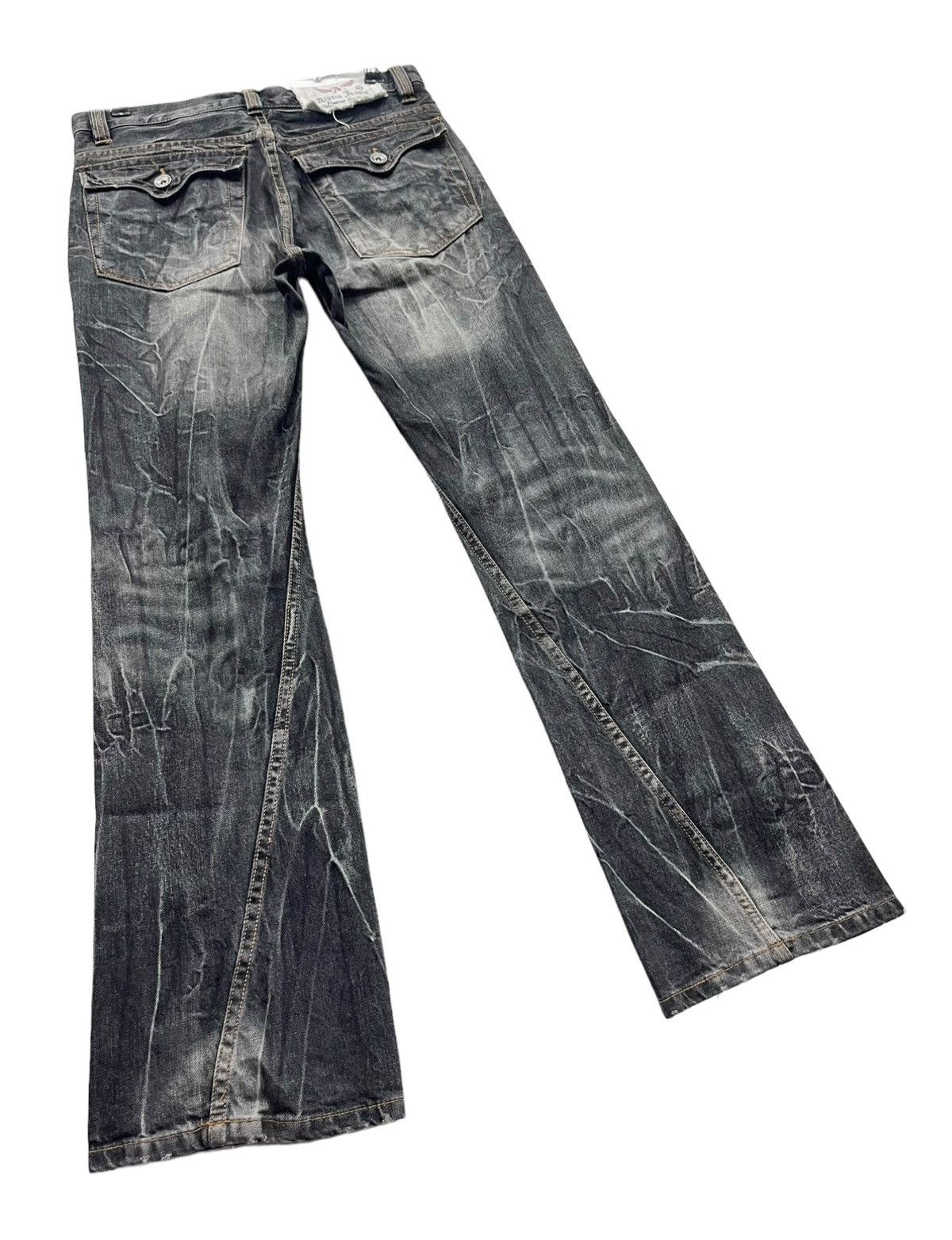 Japanese Brand 🔥BLACK FLARE🔥ANTFUI Distressed Punk Whiskered Luxury Denim Size 31" - 7 Thumbnail