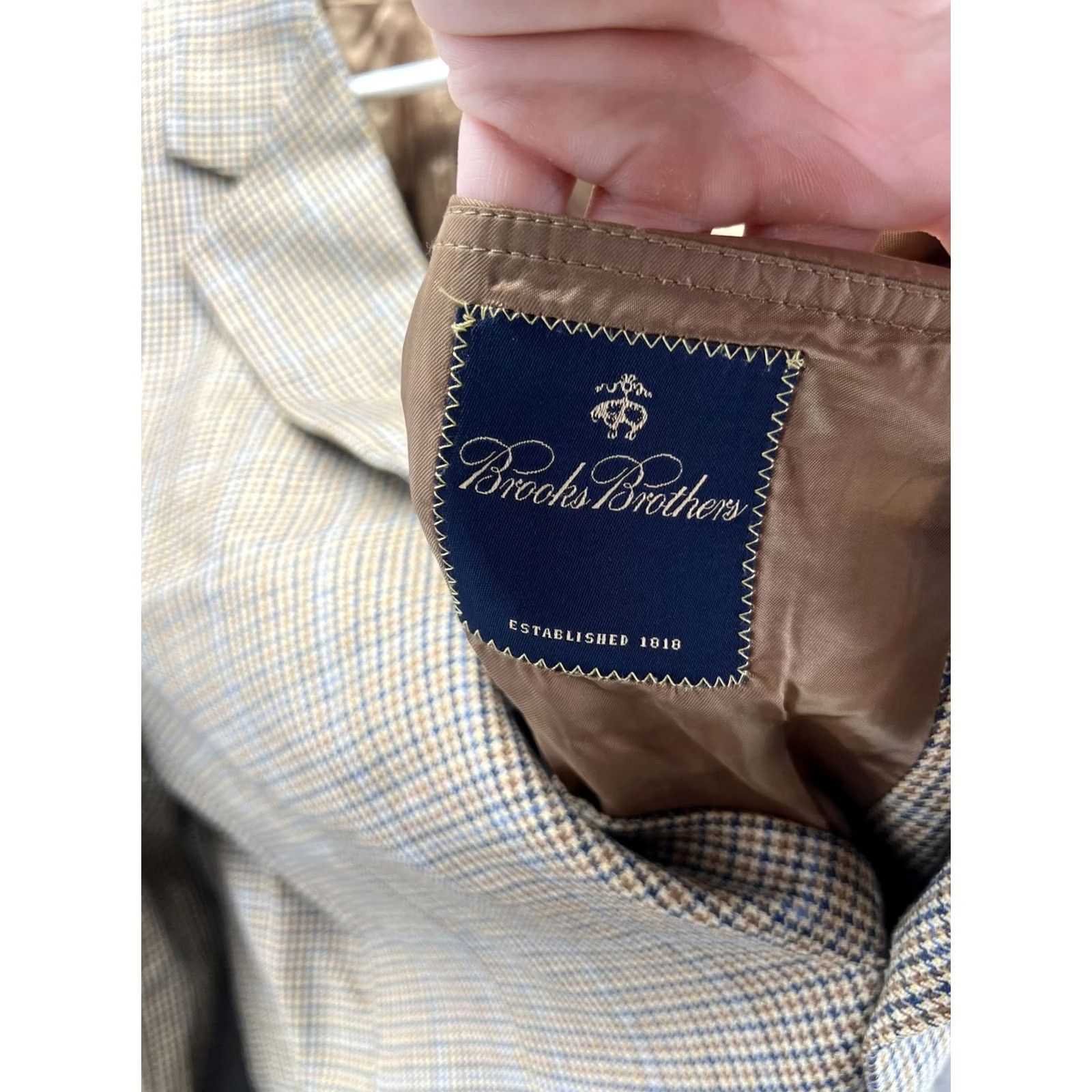 Brooks Brothers Brooks Brothers Sport Coat Mens Large 41R Brown Tweed Check Jacket Italy Blazer Coat Suit Jacket Size 42R - 6 Thumbnail