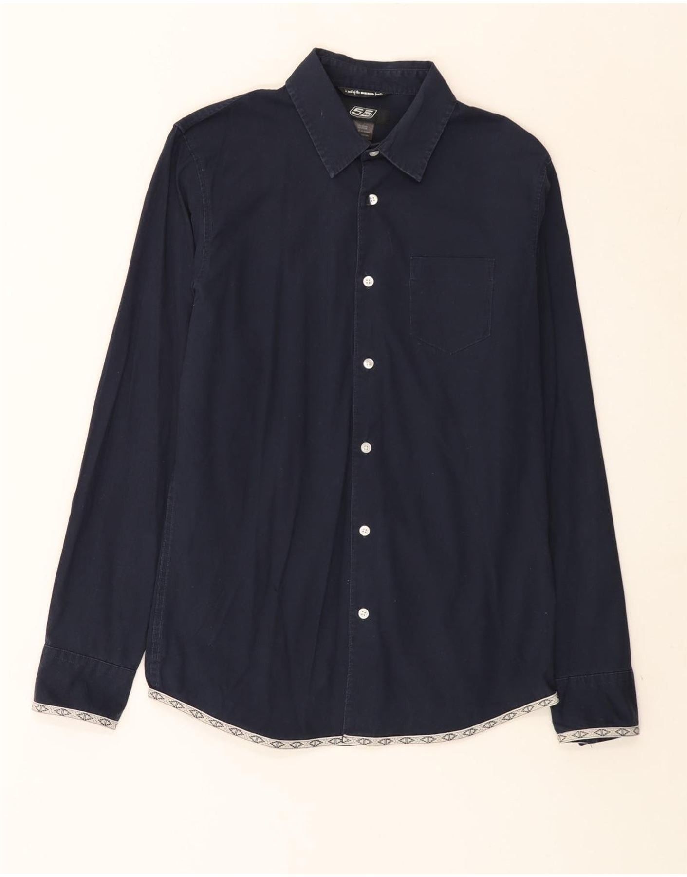 Diesel Mens Shirt Medium Navy Blue Cotton Size US M / EU 48-50 / 2 - 1 Thumbnail