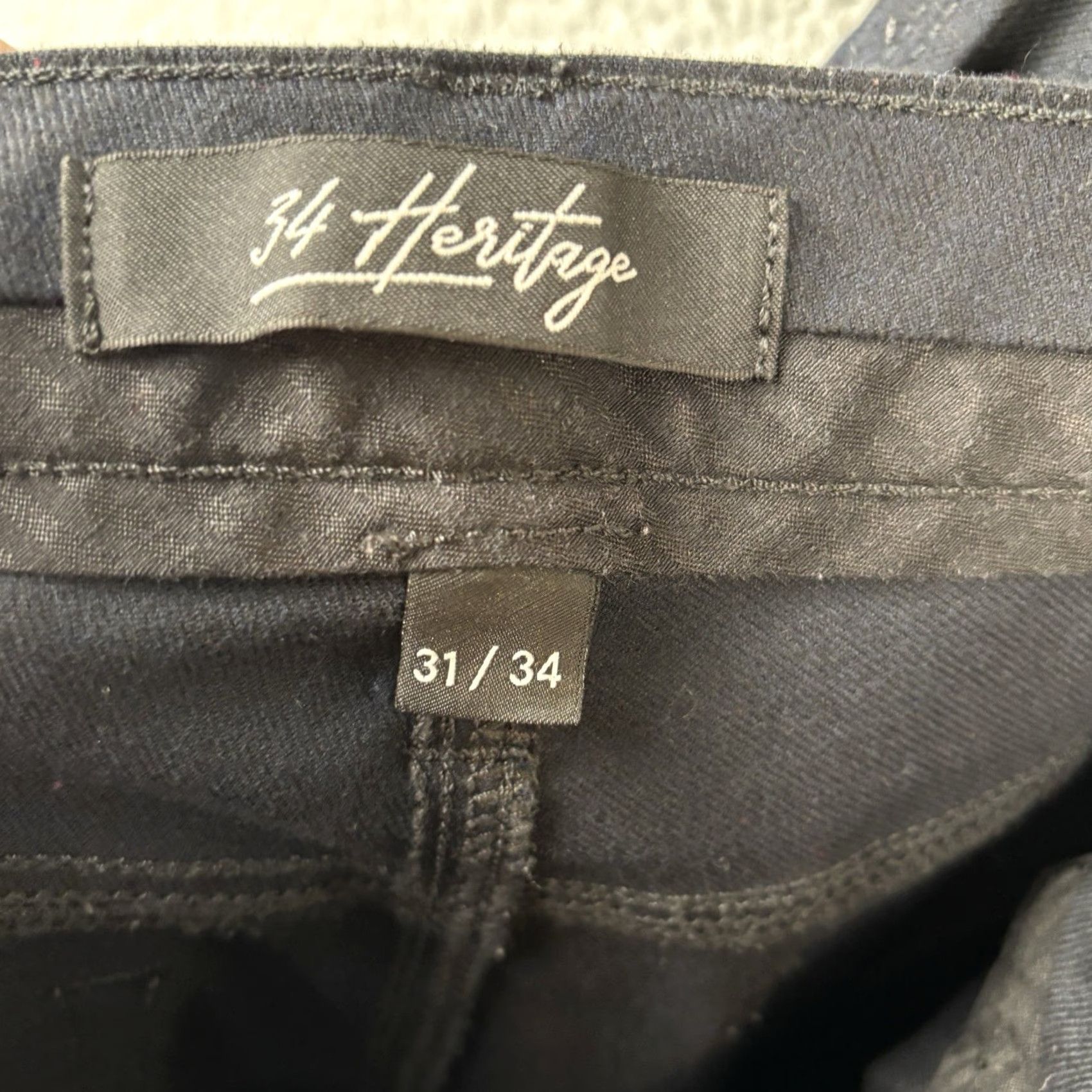 Vintage 34 Heritage Courage Jeans Slim Straight Denim 31x32 Men Black Mid Rise Stretch Cotton Button Fly Jeans Regular Inseam 32 USA-Mexico Size US 31 - 6 Thumbnail