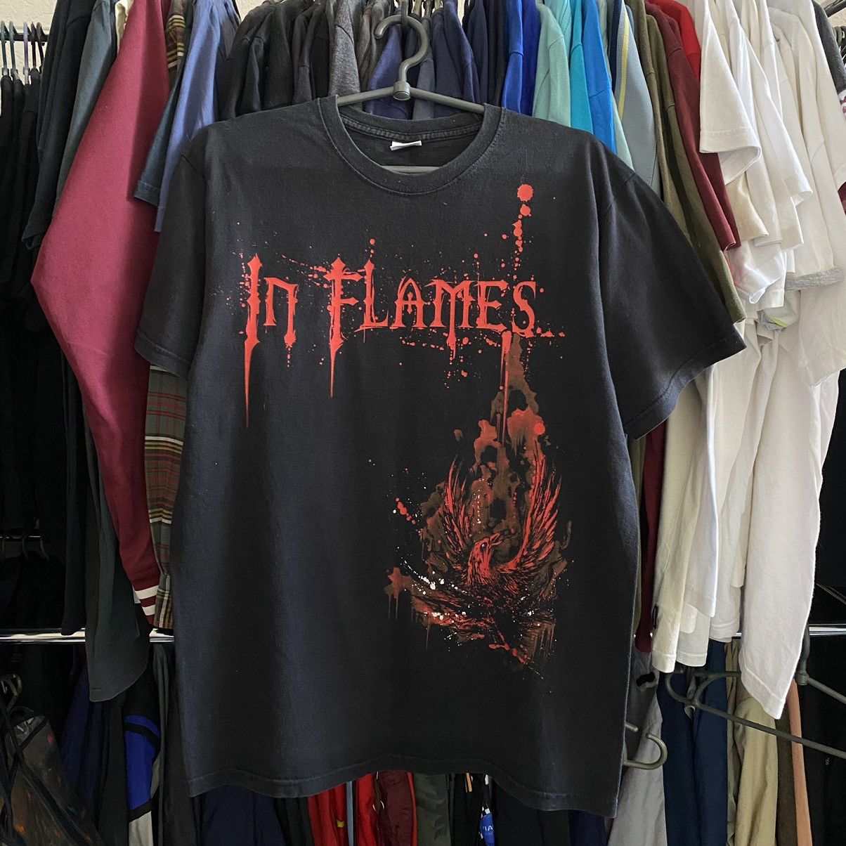 Band Tees Vintage In Flames Big Graphic logo Rare Rock band tee Size US M / EU 48-50 / 2 - 1 Thumbnail