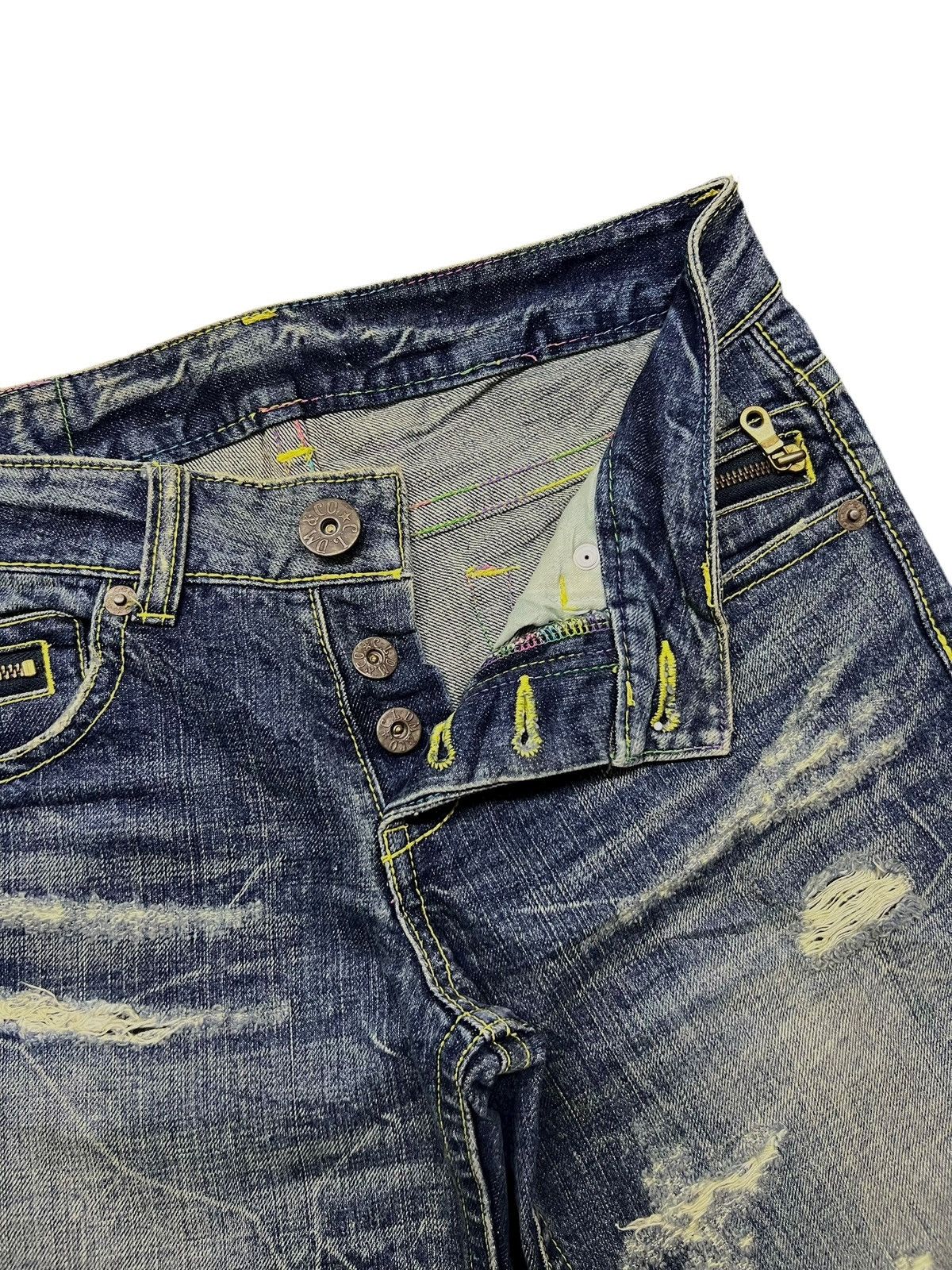 Japanese Brand Vintage 00s CocoLulu Co&Lu Japan - Faded Thunder Wash Size 31" - 9 Thumbnail