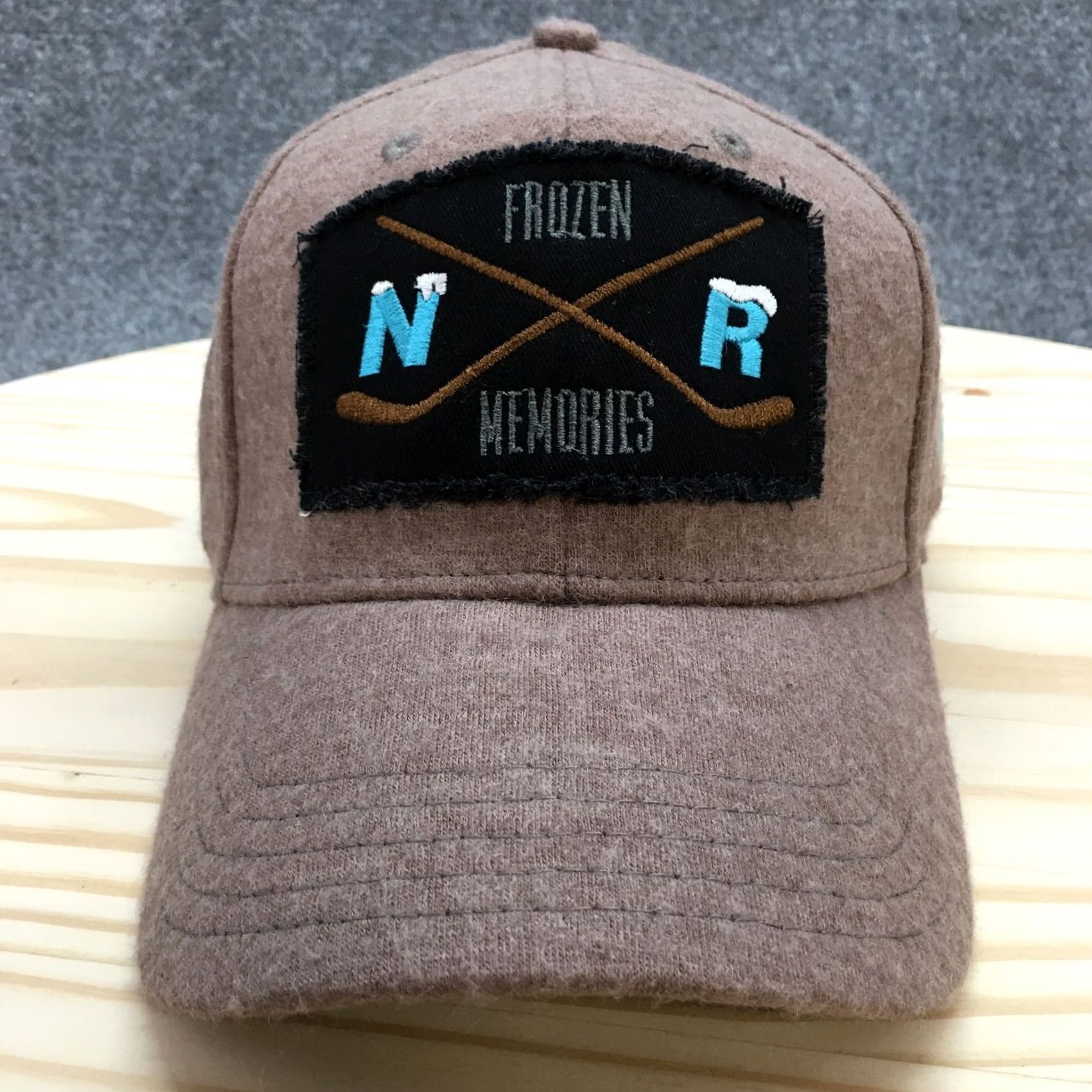 Vintage Frozen Memories Nice Rink Baseball Cap Mens Brown OS Adjustable Embroidered Logo Size ONE SIZE - 2 Thumbnail