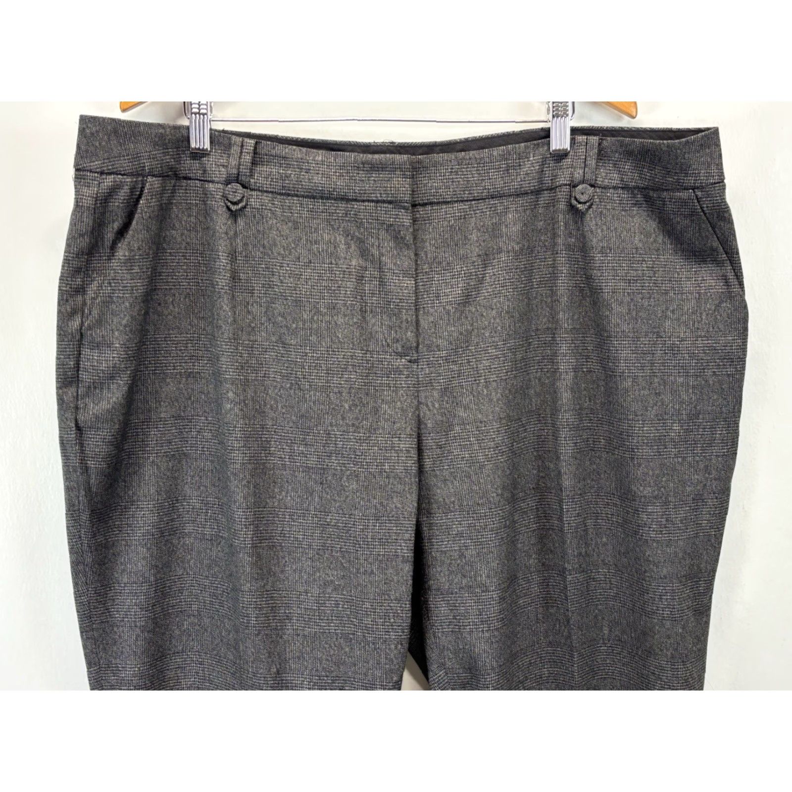 Talbots VINTAGE Talbots Glen Plaid Dress Pants 22W Plus Black White Straight Leg Career Womens Pants Size 40" / US 18 - 2 Thumbnail