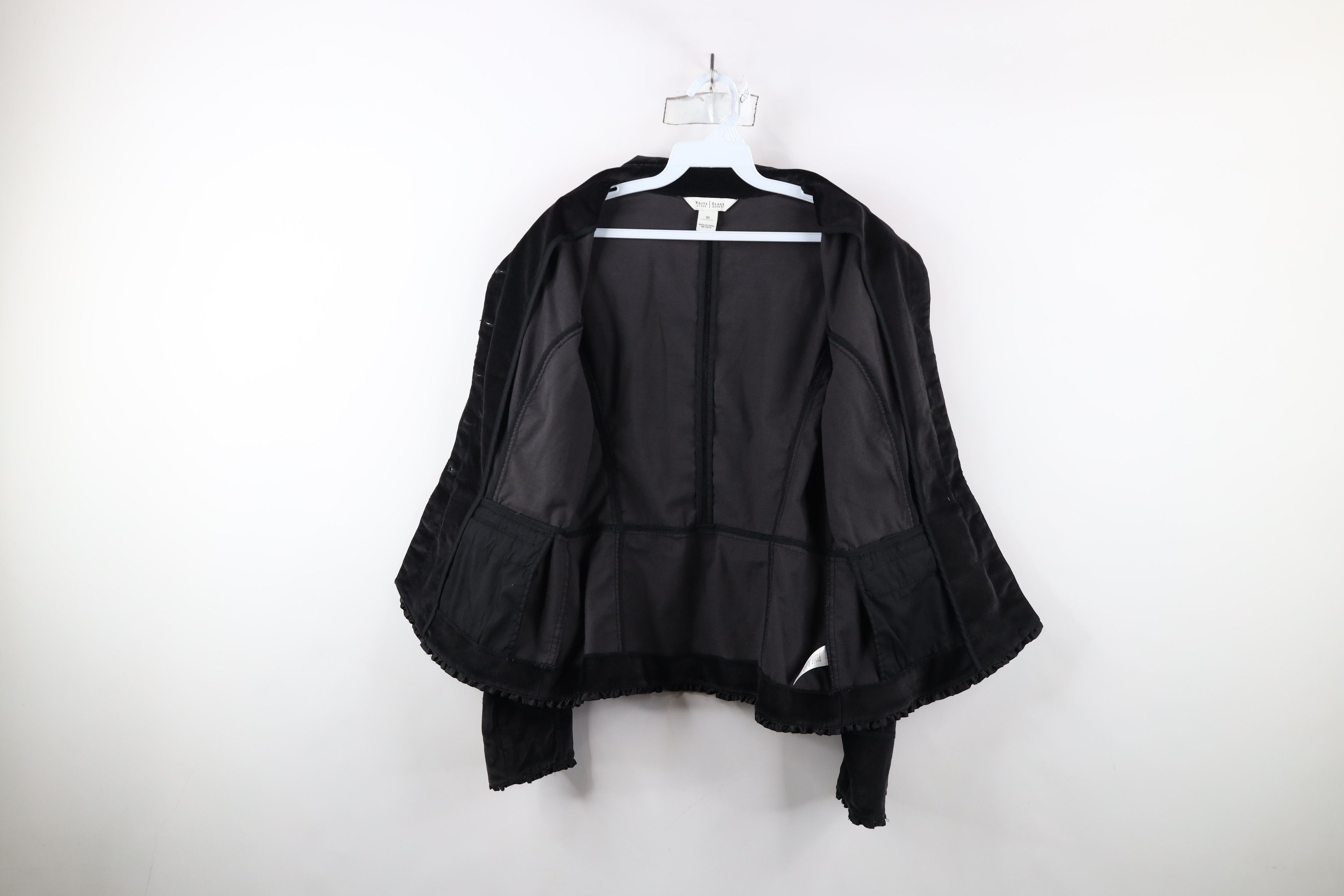 Vintage × White House Black Market White House Black Market Trim Velour Military Blazer Jacket Size L / US 10 / IT 46 - 7 Thumbnail
