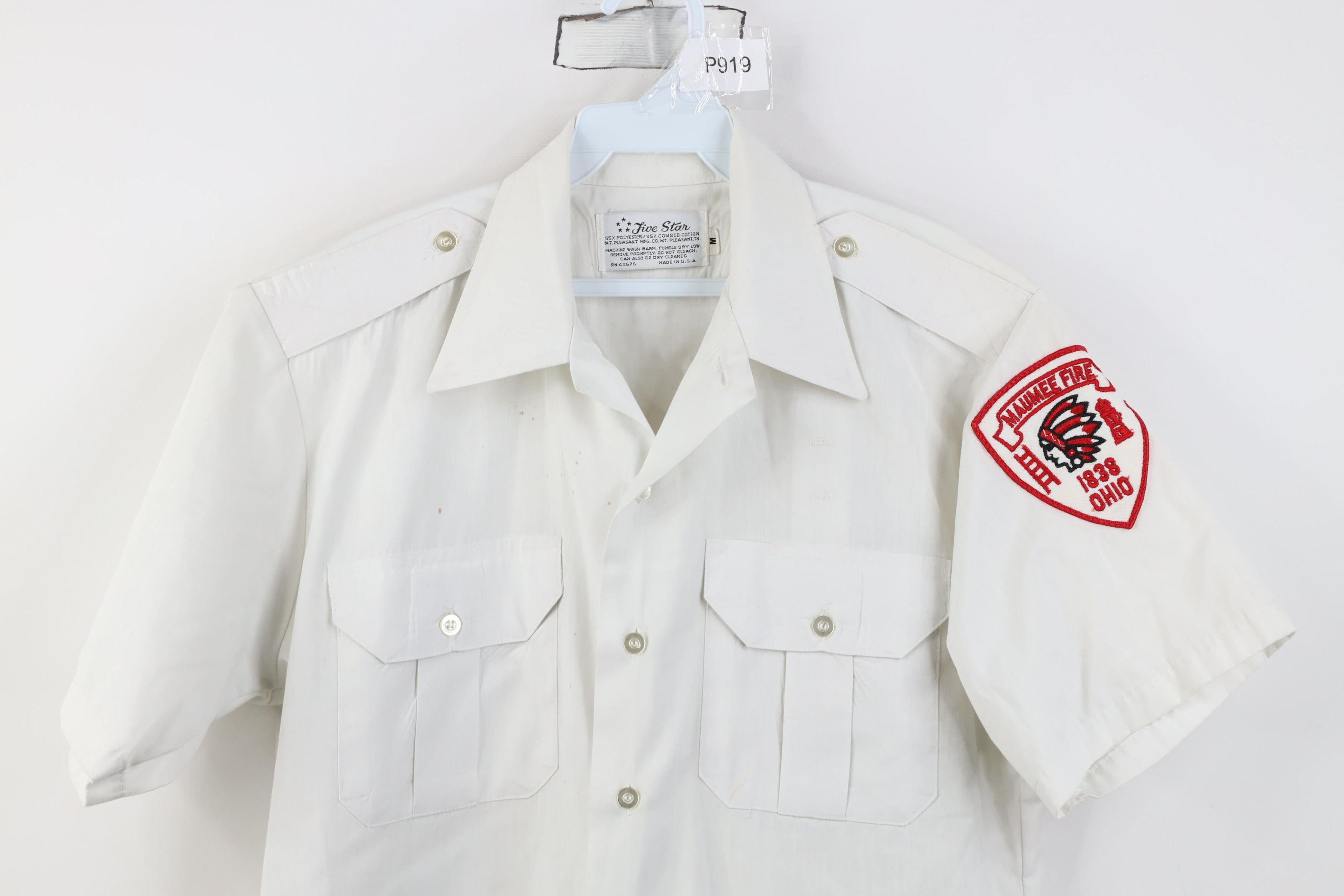 Vintage Vintage 70s Maumee Fire Department Button Shirt White USA Size US M / EU 48-50 / 2 - 2 Thumbnail