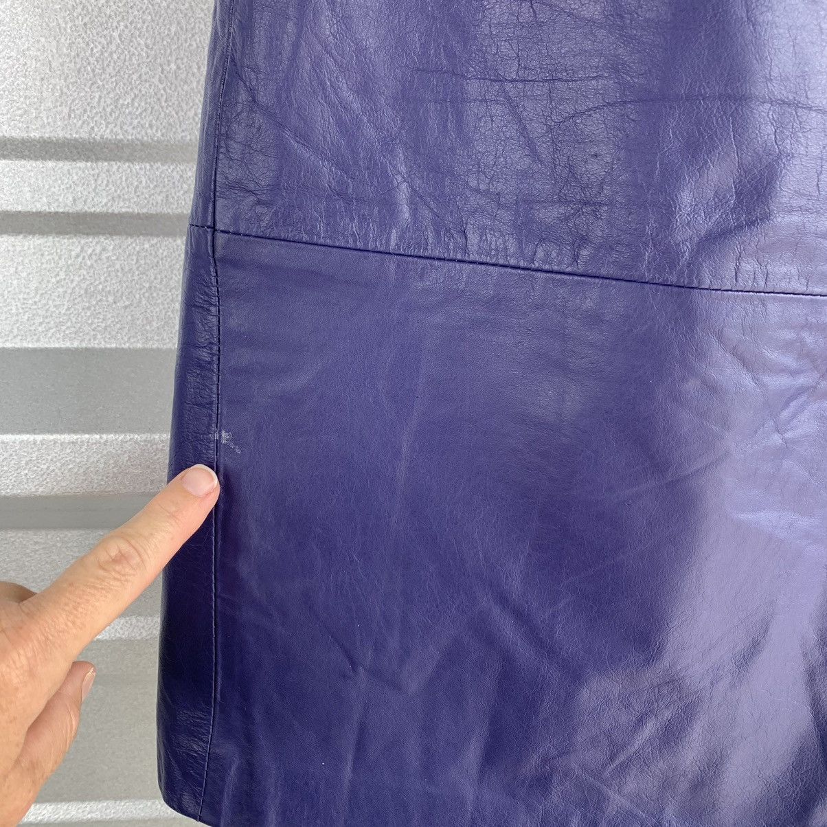 Vintage Vintage Leather Purple Pencil Skirt Size Medium Comint Size 34" / US 12 / IT 48 - 3 Thumbnail