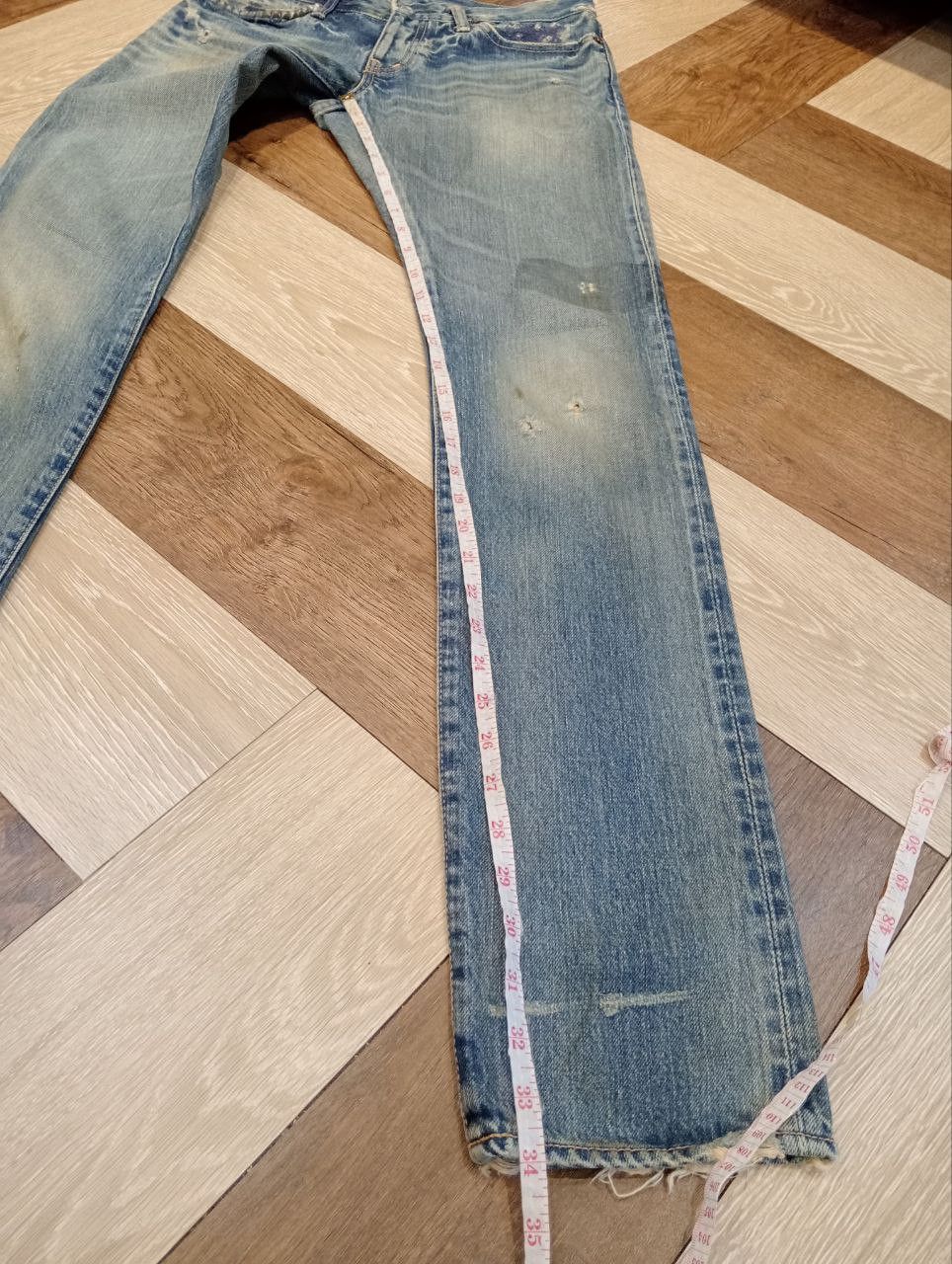 Hysteric Glamour HYSTERIC GLAMOUR KINKY BLUE DISTRESSED SELVEDGE DENIM JEANS Size US 30 / EU 46 - 20 Thumbnail