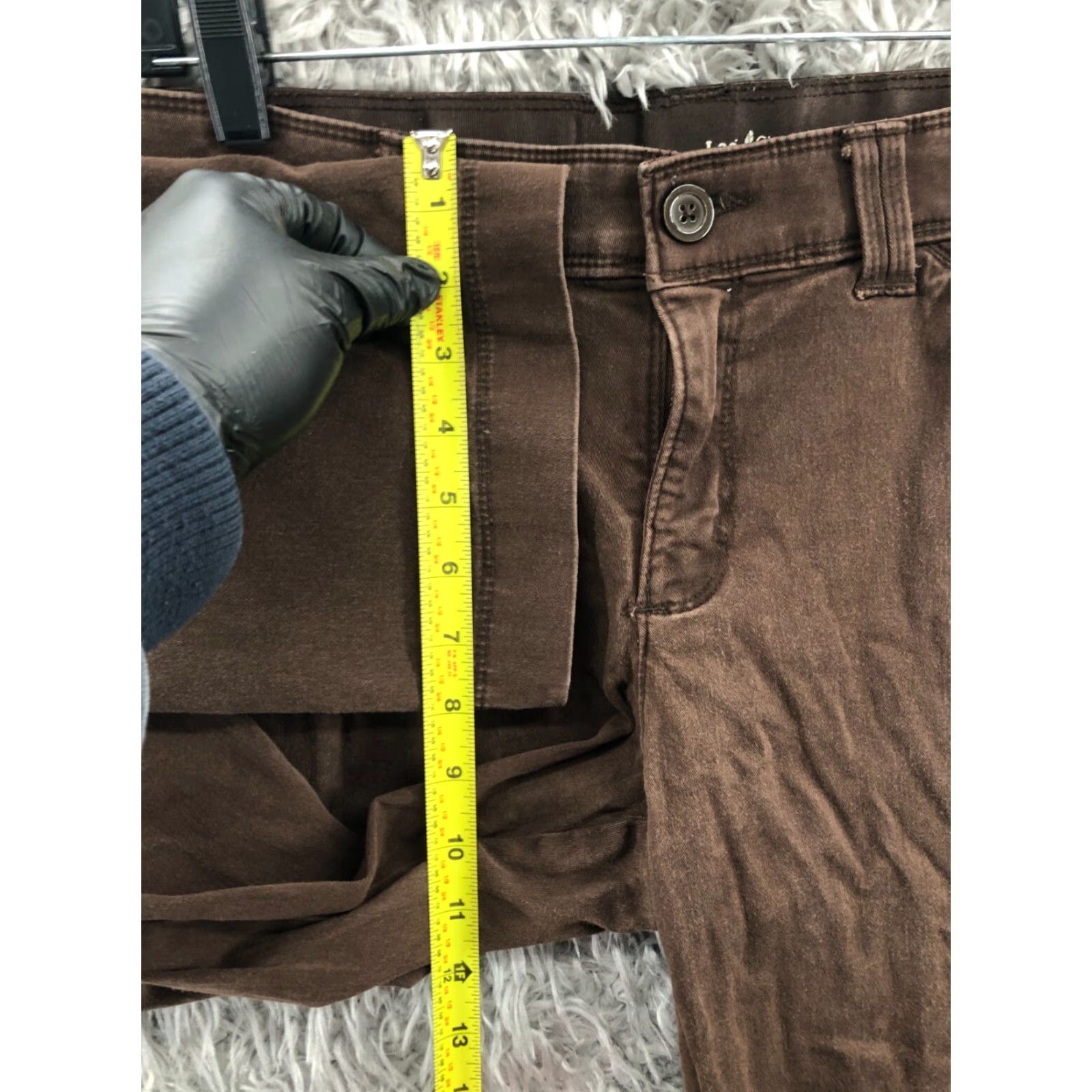 Lee Lee Womens Pants Mid Rise Chino 8 Brown Knit Stretch Pockets Button Flat Front Regular Straight Vintage: No Size 30" / US 8 / IT 44 - 4 Thumbnail