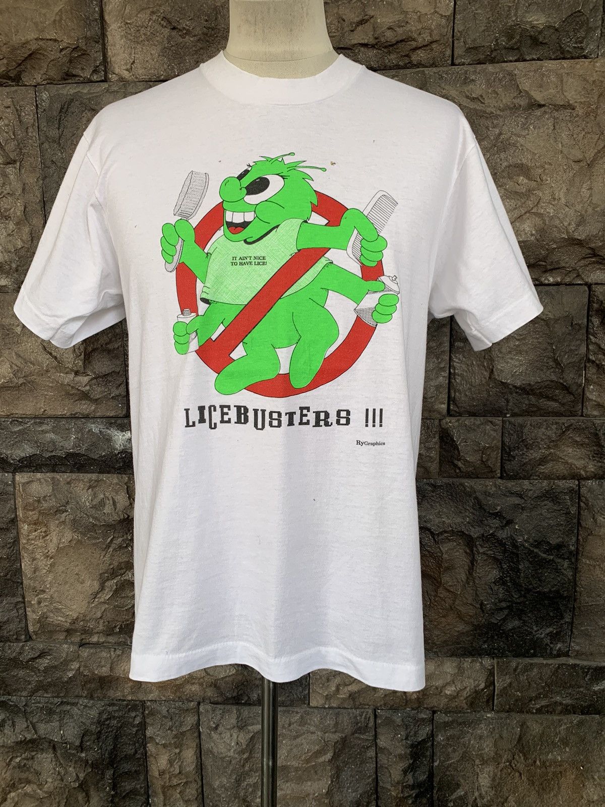 Vintage Vintage 90s Licebusters Ry Graphics T shirt Size US L / EU 52-54 / 3 - 1 Thumbnail