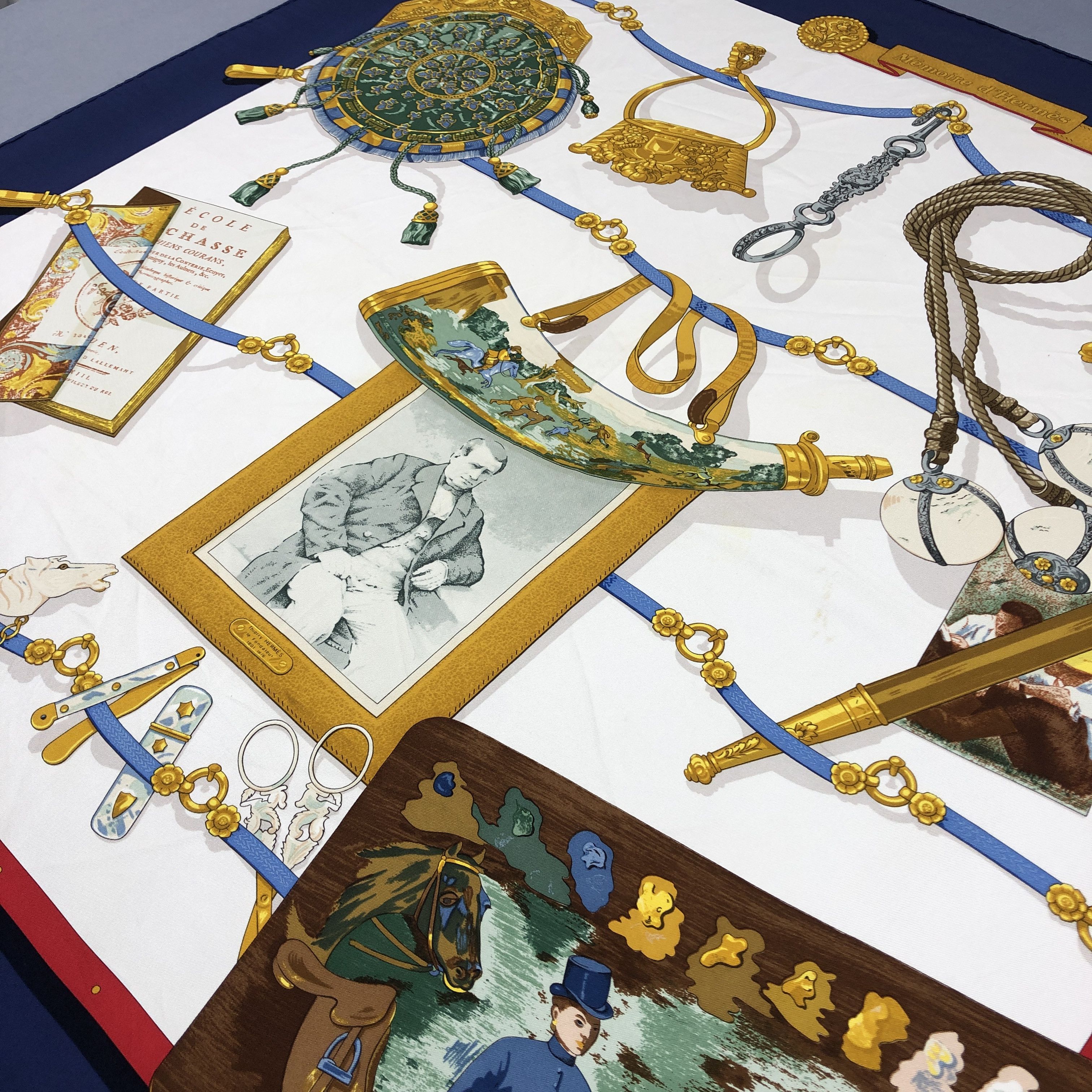 Hermes × Vintage Vintage Hermes SILK Scarf Twill Stole Wraps Scarves Size ONE SIZE - 4 Thumbnail
