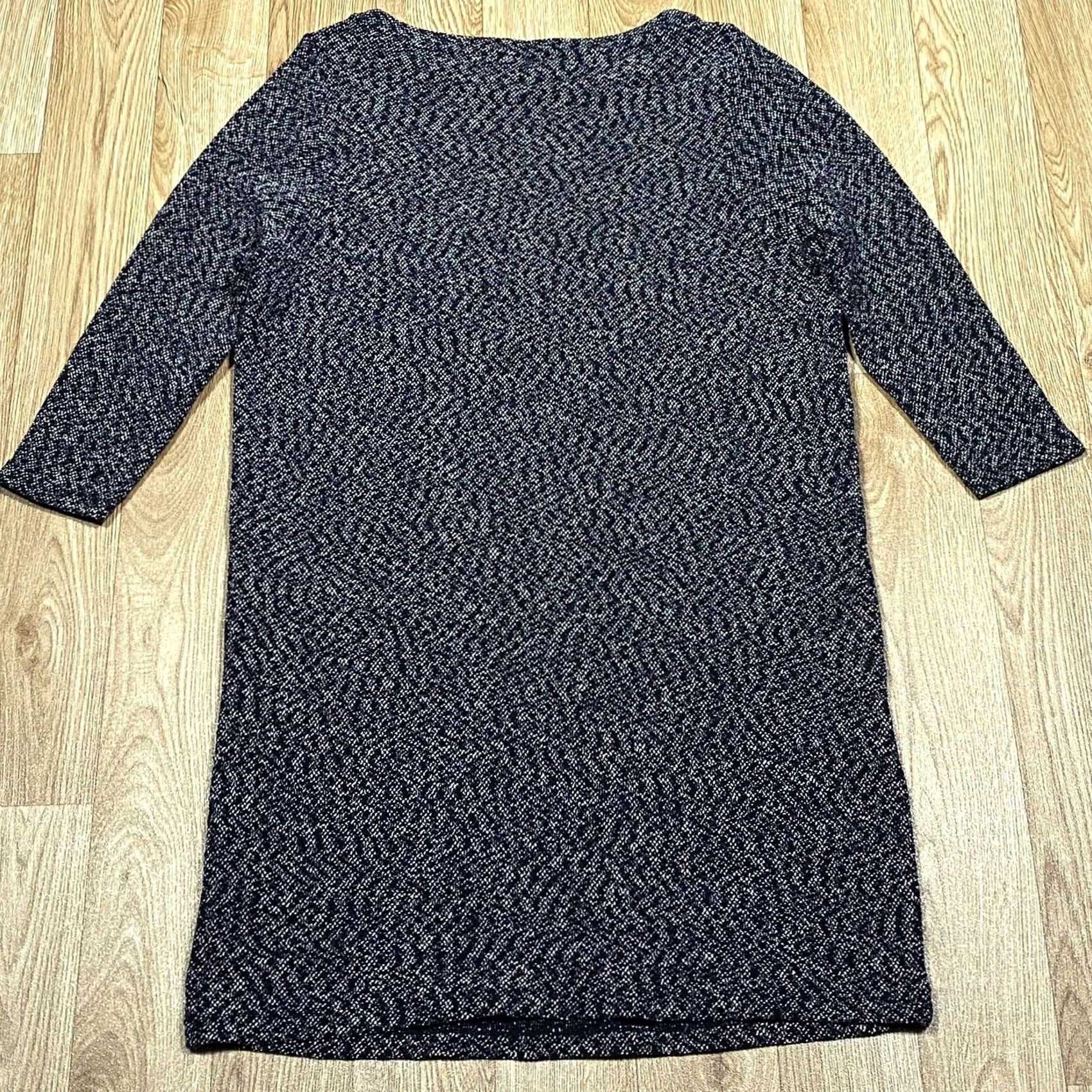 Cos COS Tunic Dress 3/4 Sleeve Pullover Dress Dark Navy & White Womens Medium Knee Length Casual Women's Clothing Size M / US 6-8 / IT 42-44 - 3 Thumbnail