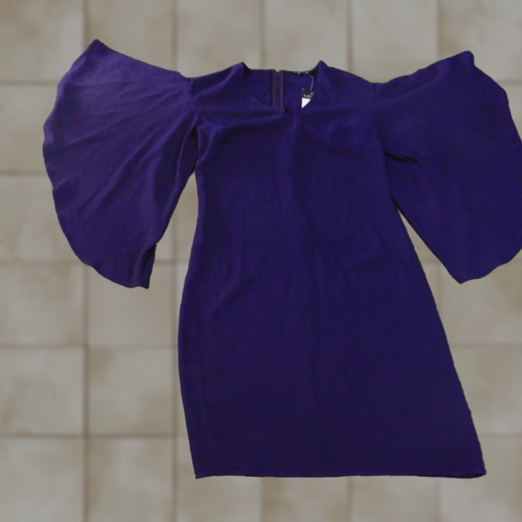 Ralph Lauren Lauren Ralph Lauren dress Purple A-Line Bell Sleeve Zip Womens Midi Lined Cotton Polyester Viscose Knit Crochet 2 Regular Spring Womens Size XS / US 0-2 / IT 36-38 - 1 Thumbnail