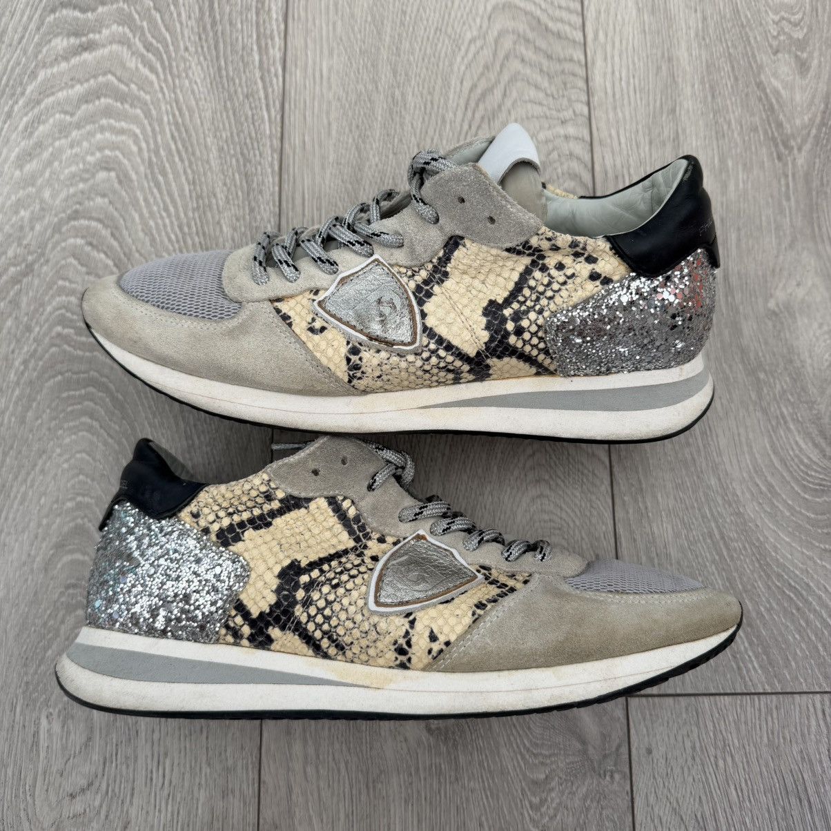 Philippe Model Philippe Model Womens 7.5 EU 38 TROPEZ Reptile Leather Suede Size US 8 / IT 38 - 3 Thumbnail
