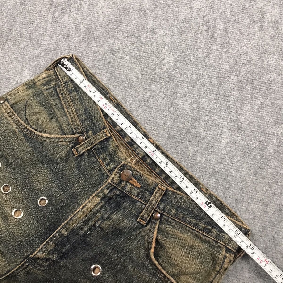 Japanese Brand × Wrangler FLARE DENIM RUSTY DISTRESSED WRANGLER EYELET DENIM PANTS Size US 28 / EU 44 - 16 Thumbnail