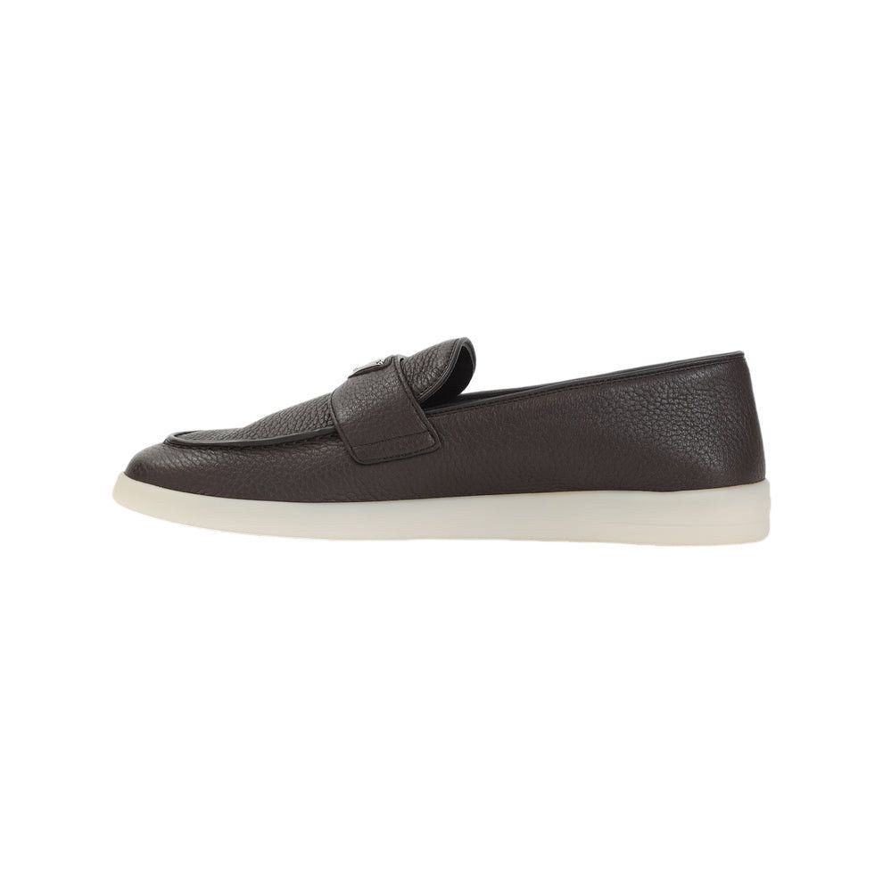 Prada PRADA Coffee Leather Loafers New & Authentic (Men's size:10; Size US 10 / EU 43 - 2 Thumbnail