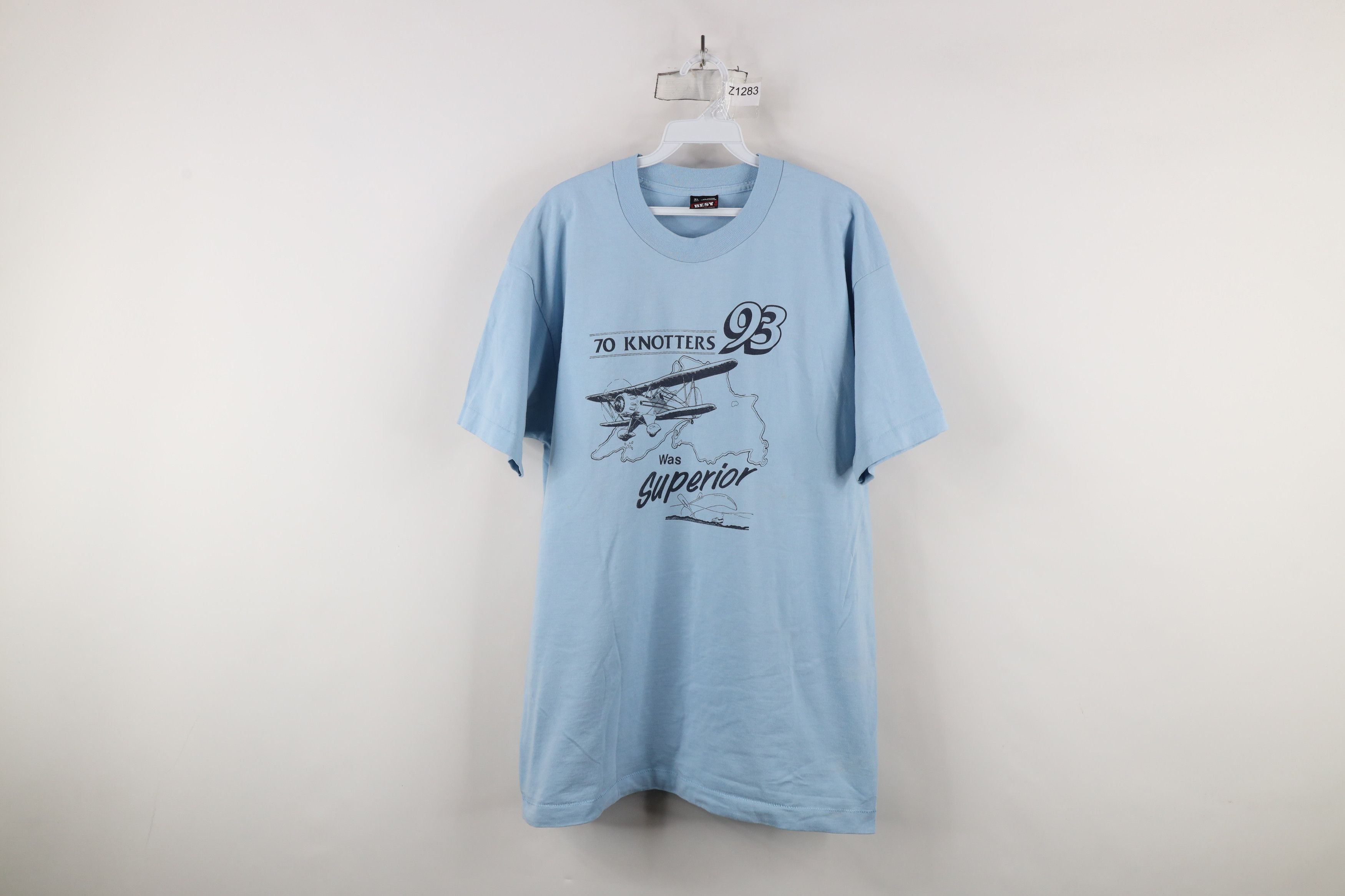 Vintage Vintage 90s 1993 70 Knotters Superior Airplane T-Shirt USA Size US XL / EU 56 / 4 - 1 Thumbnail