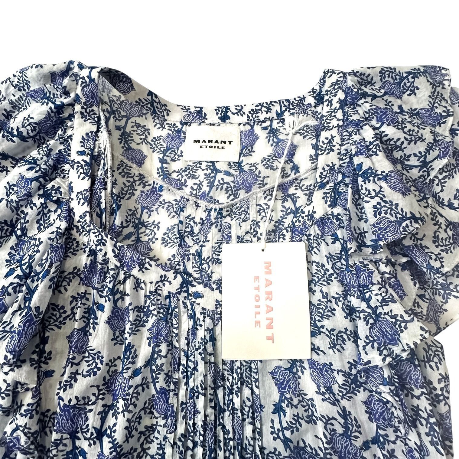 Isabel Marant Etoile Isabel Marant Étoile Godrana Blue Floral Cotton Mini Dress F Size M / US 6-8 / IT 42-44 - 14 Thumbnail