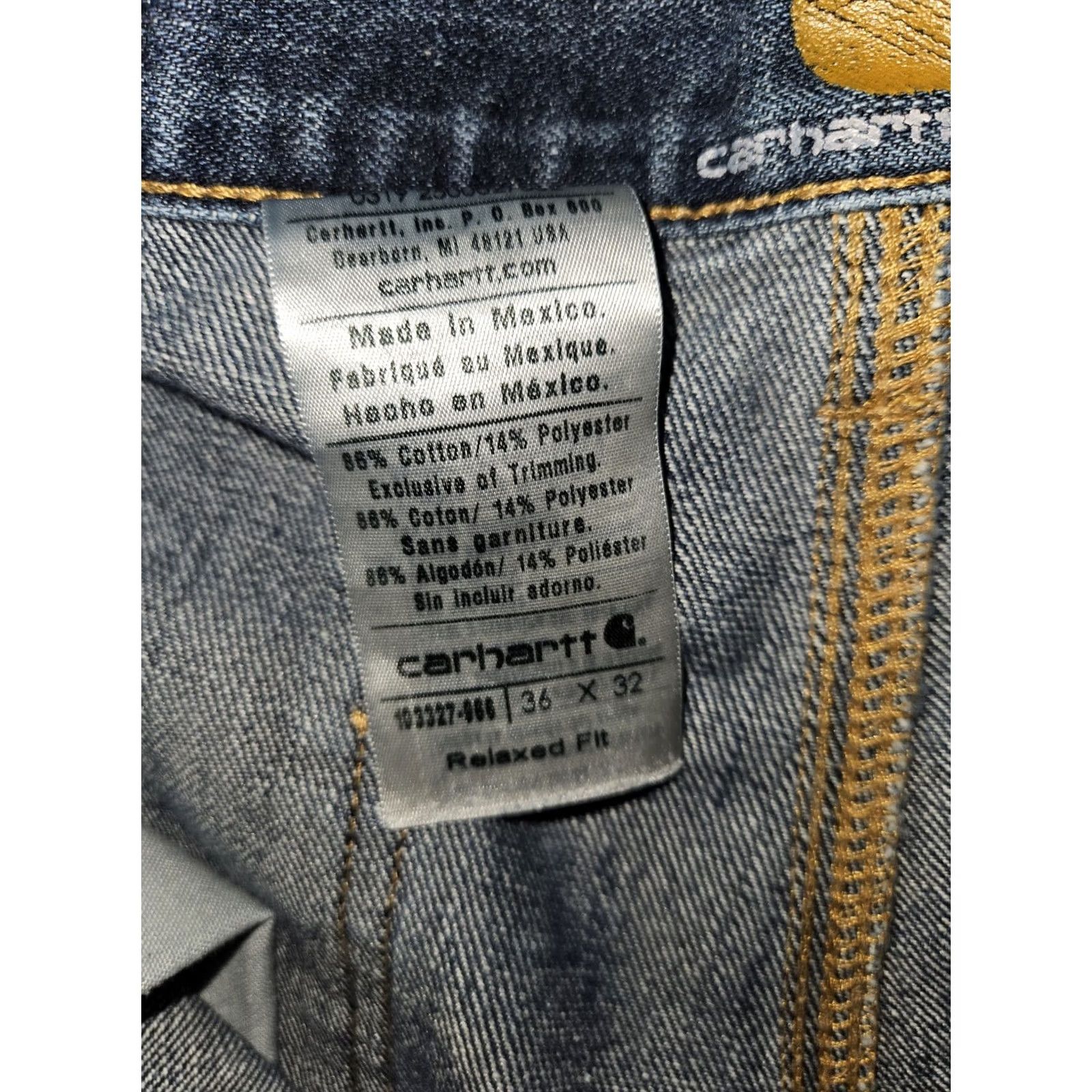Carhartt Carhartt Jeans Men 36x31 Distressed Blue Carpenter Denim Straight Relaxed Mid Rise 90s USA Logo Size US 36 / EU 52 - 3 Thumbnail