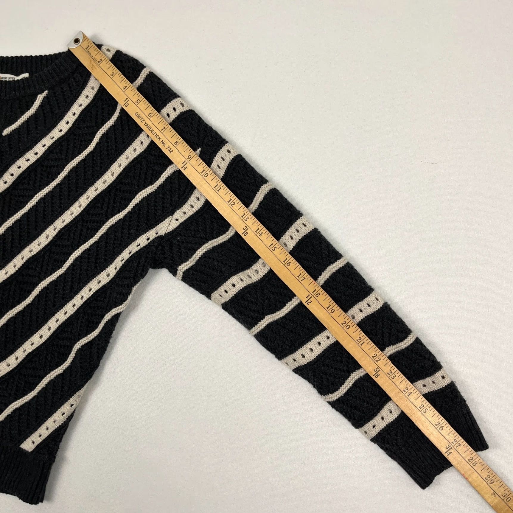 Marine Layer Marine Layer Brooke Sweater Womens Medium Stripe Textured Knit Wool Blend Beachy Size M / US 6-8 / IT 42-44 - 5 Thumbnail