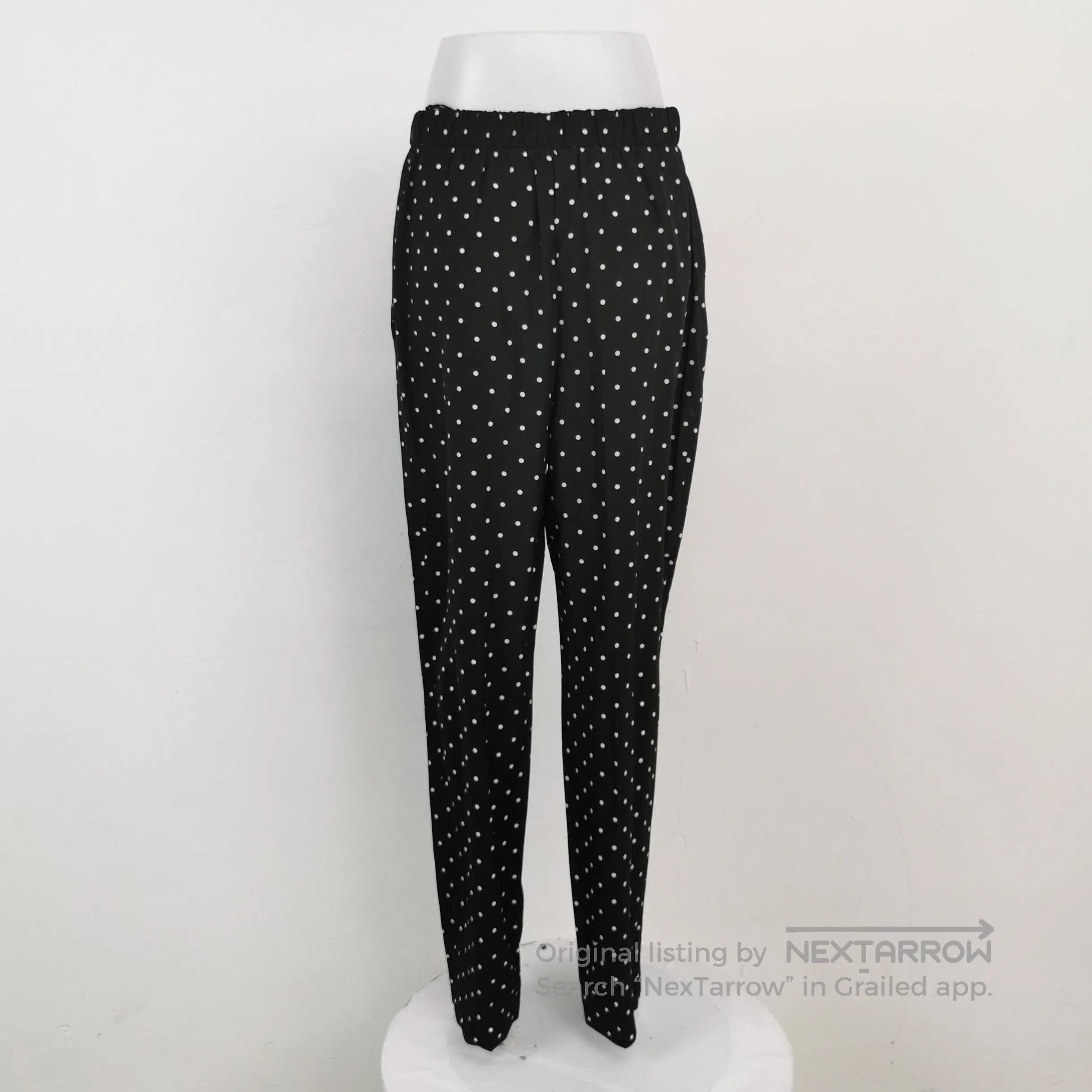 Prada Prada Polka Dot Silk Trousers in Black . Size 39" - 1 Thumbnail