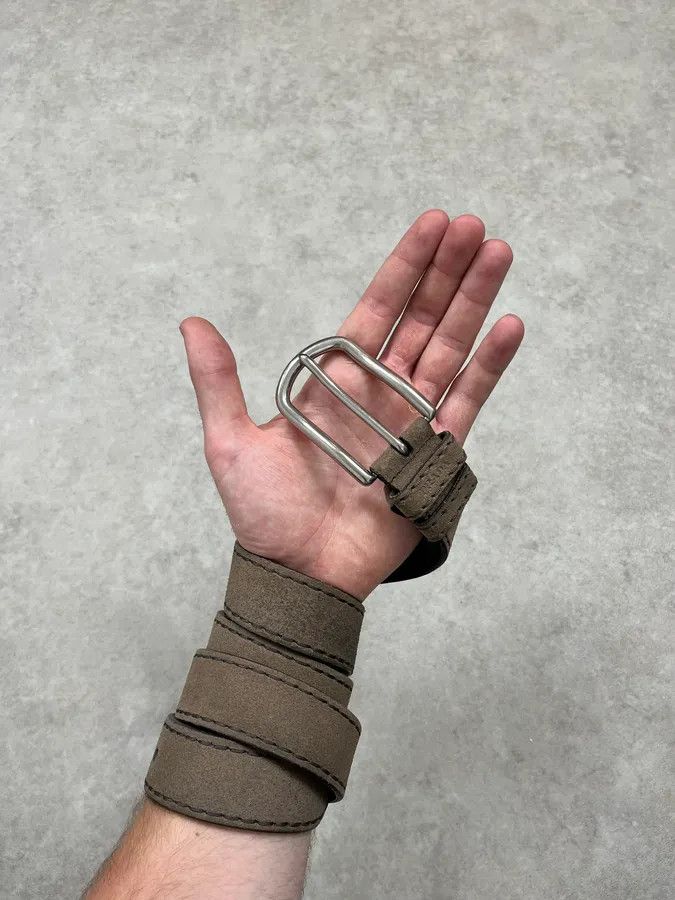 Prada 2000s Prada Grey Suede Leather Belt Size ONE SIZE - 2 Thumbnail